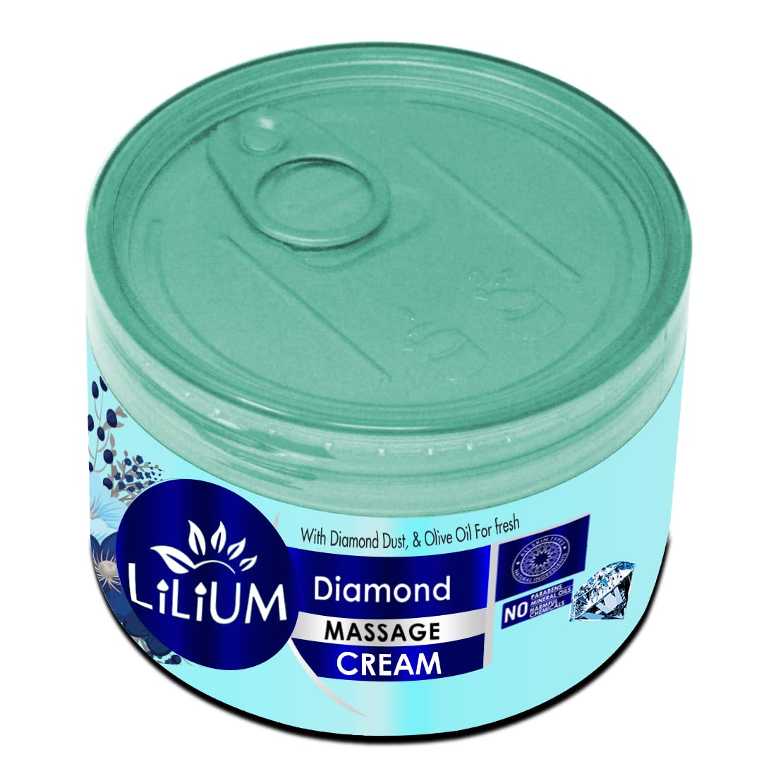 Lilium Diamond Face & Body Massage Cream 250gm - Infused with Diamond Dust & Olive Oil for Skin Revitalization | Brightens Dull Skin, Enhances Radiance & Luminosity | Non-Greasy Formula with Quick Absorption | Suitable for All Skin Types | Perfect for Spa, Home Massage & Skincare Routine