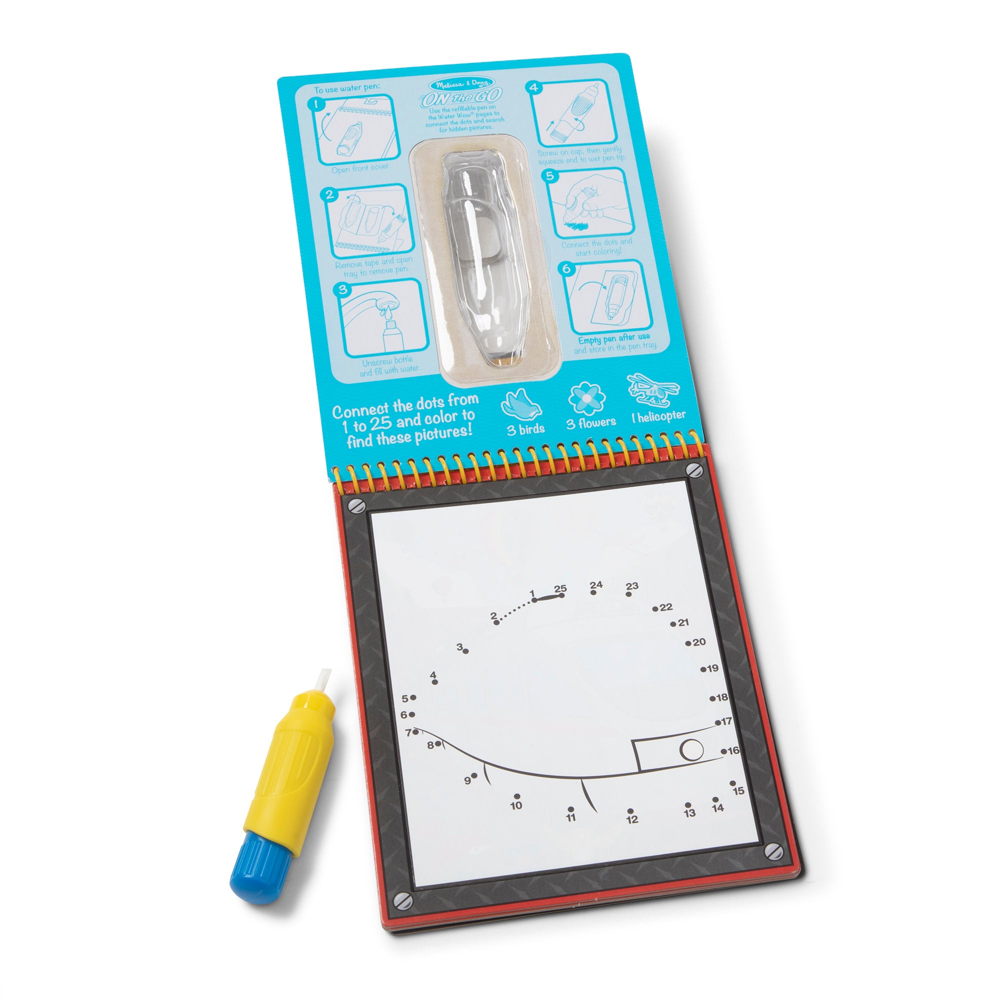 Water Wow! Vehicles Connect the Dots Water Reveal Pad – Reusable Travel Activity Book for Kids – Perfect for Road Trips, Airplane Rides & Quiet Time Play