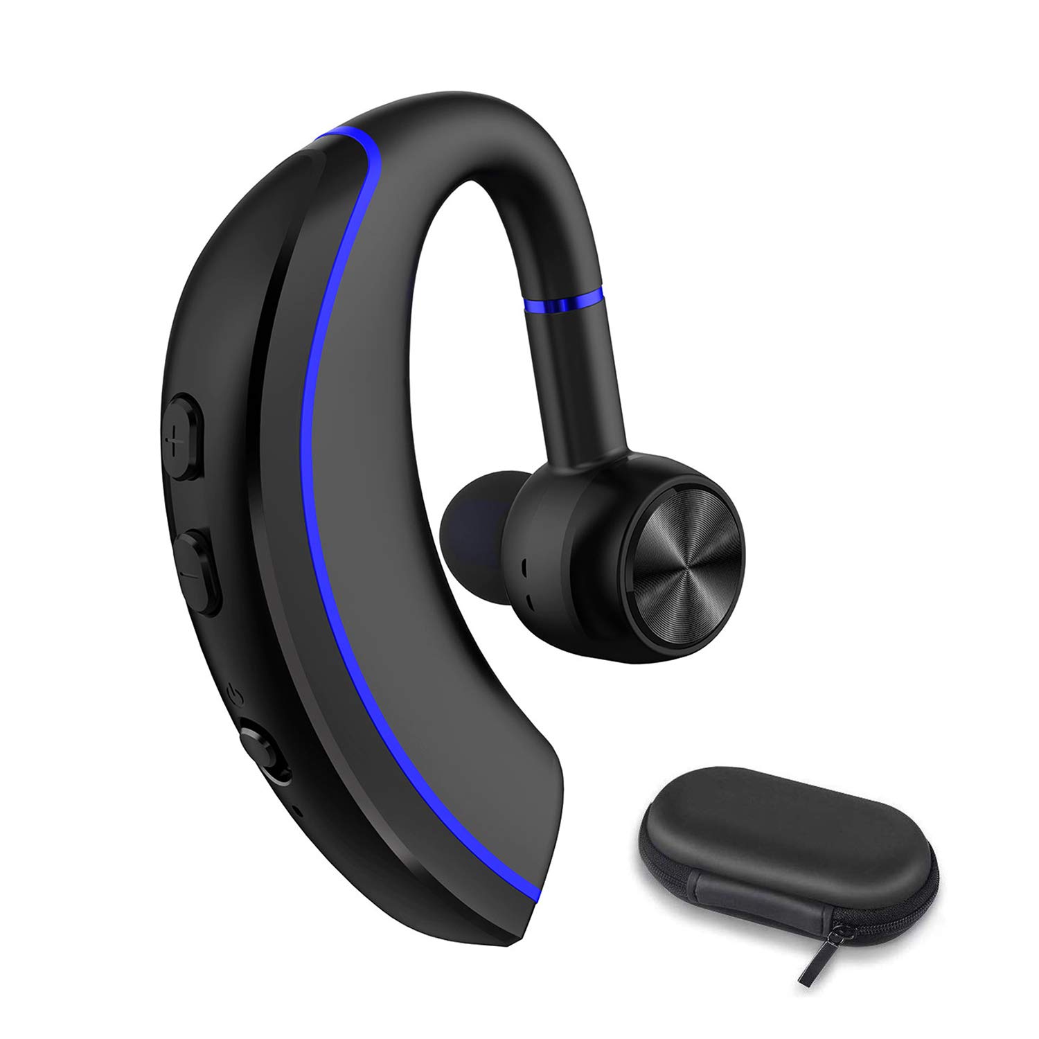 NANAMI Bluetooth Headset V5.0 - 320Hrs Battery Life, Ultra-Light Wireless Earpiece with Rotatable Mic & Noise Cancelling, Hands-Free Earphones for iPhone/Android/Laptop - Perfect for Truckers, Office Work, Commuting & Online Meetings