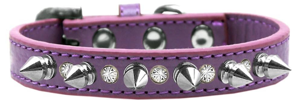 Lavender Dog Spike Collar with Crystals for Pets - Fashion & Safety