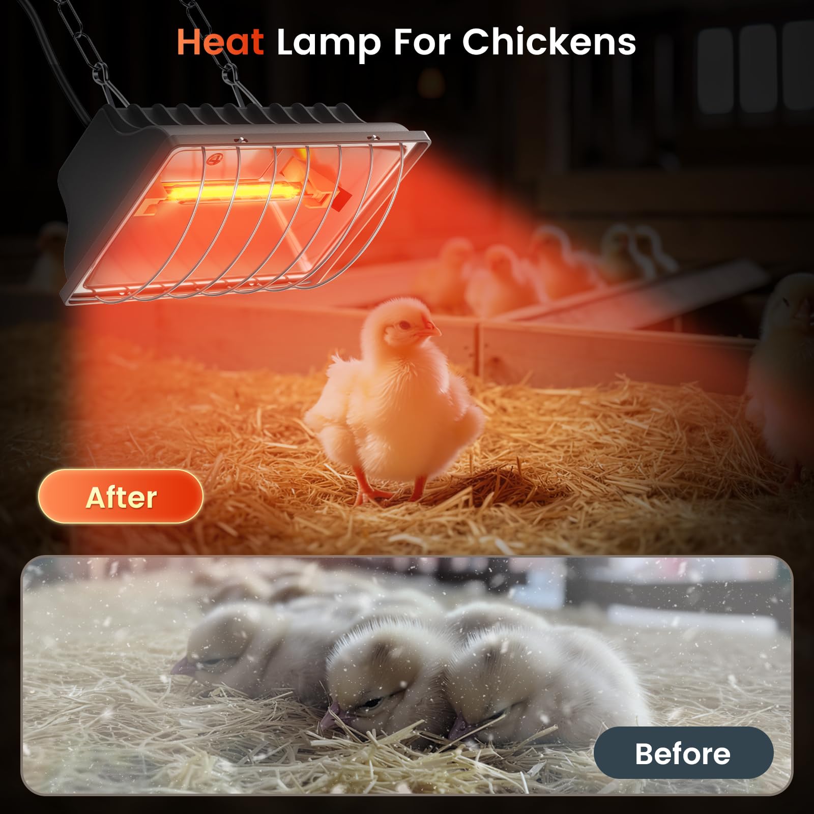 250W Brooder Heater for 30 Chicks - Adjustable Height Chicken Coop Heating Lamp with 7.86ft UL Certified Cord - Safe & Durable Heat Plate for Poultry, Ducklings & Small Animals - Perfect for Indoor Brooding, Winter Warming & Livestock Supplies