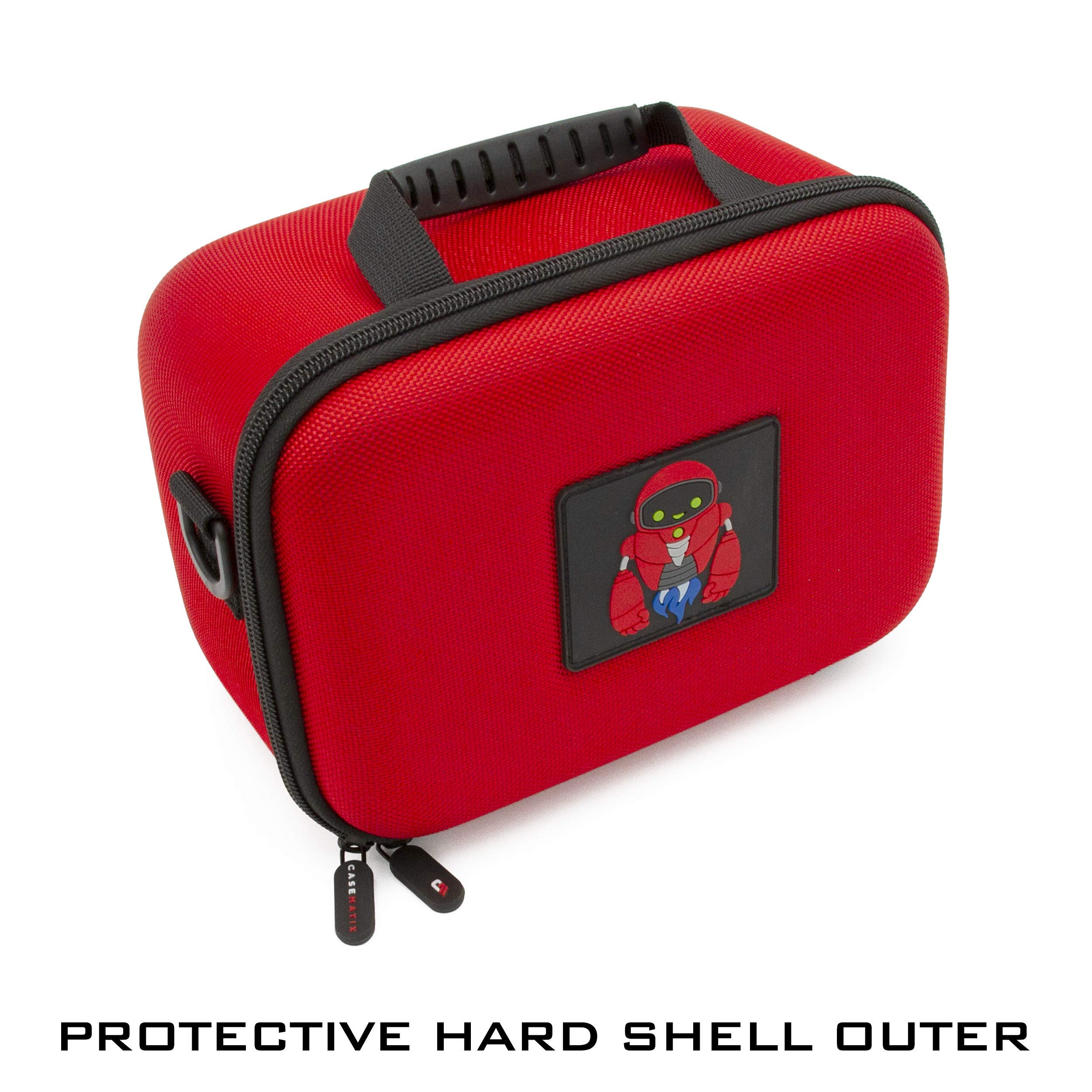 CASEMATIX Hard Shell Travel Case for Nintendo Switch Mario Kart Live Home Circuit - Shockproof Protective Carrying Case with Shoulder Strap & Padded Divider (Red) - Perfect for Travel, Storage & Gaming On-The-Go