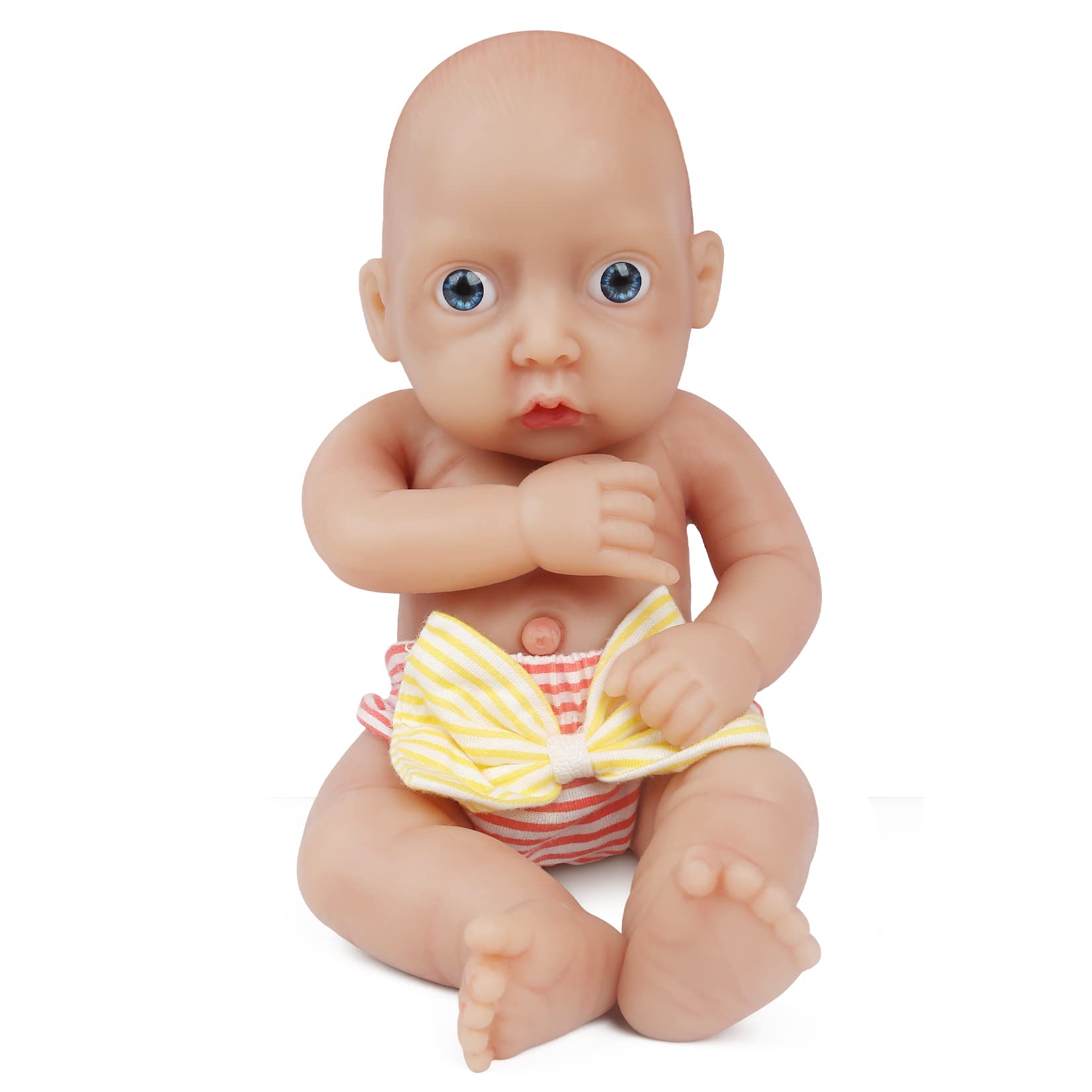 Vollence 11 Inch Realistic Lifelike Reborn Baby Doll - Full Weighted Silicone Boy with Open Eyes | Perfect for Nursery Decor, Photography Props, and Sensory Play