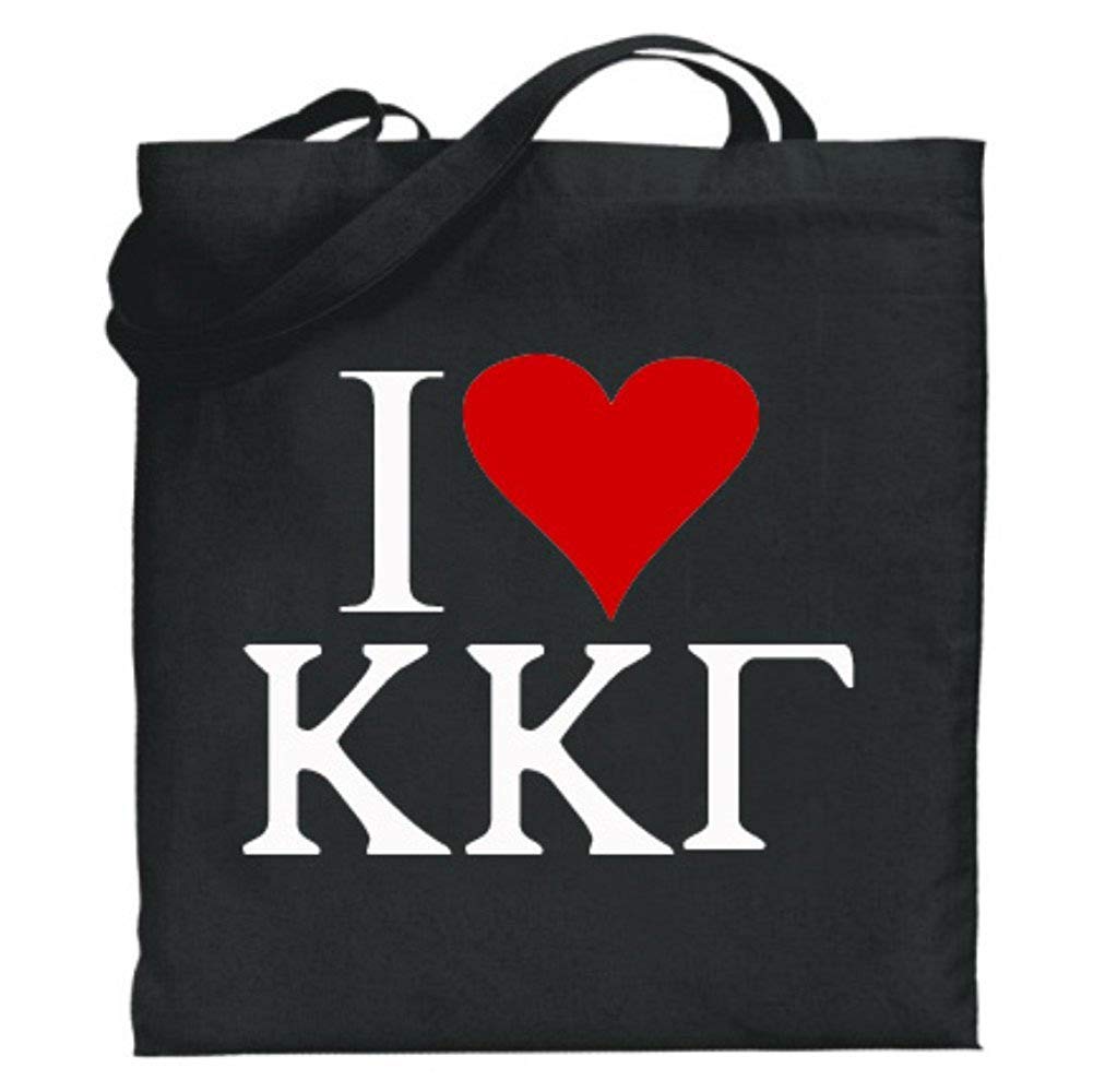 Greekgear Kappa Kappa Gamma I Love Tote Bag - Durable Cotton Sorority Tote for College, Beach & Shopping - Perfect for Greek Life, Campus & Everyday Use