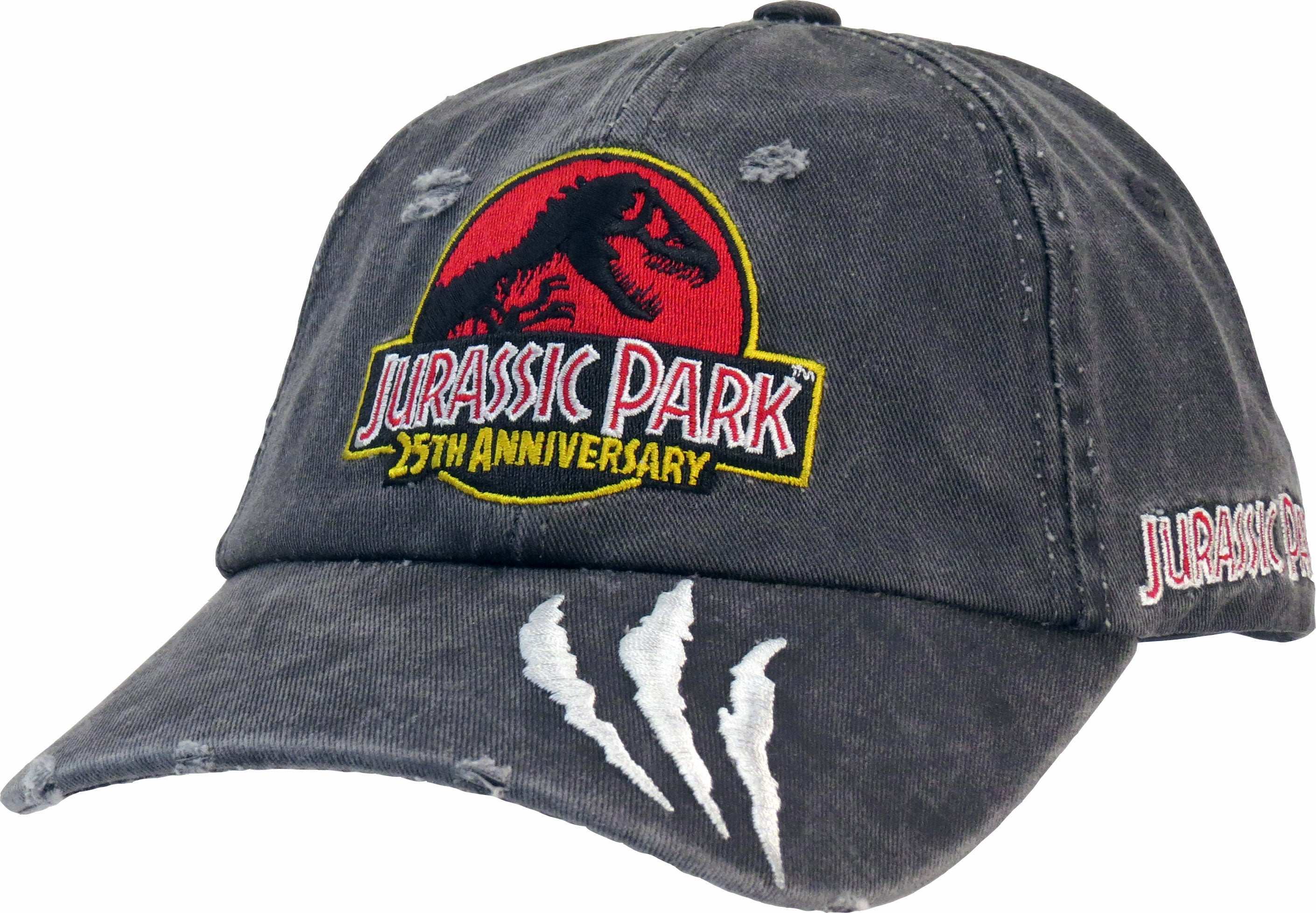 Jurassic Park Vintage Grey Distressed Baseball Cap - Retro Movie Fan Gift for Men & Women - Perfect for Cosplay, Halloween & Casual Wear