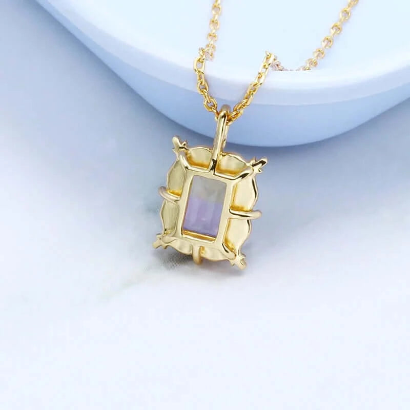 925 Sterling Silver Ametrine Crystal Pendant Necklace for Women | Elegant Purple & Yellow Gemstone Jewelry Gift | Perfect for Birthday, Anniversary & Special Occasions