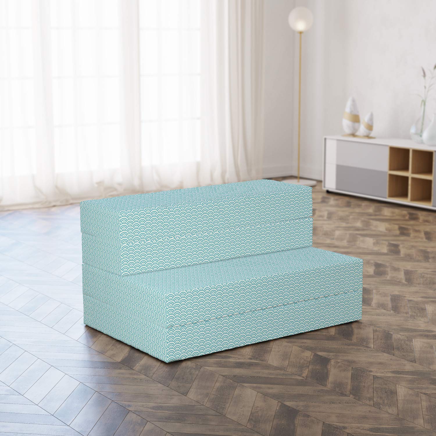Ambesonne Aqua Foldable Mattress - Waterproof, Lightweight & Portable - 74.8