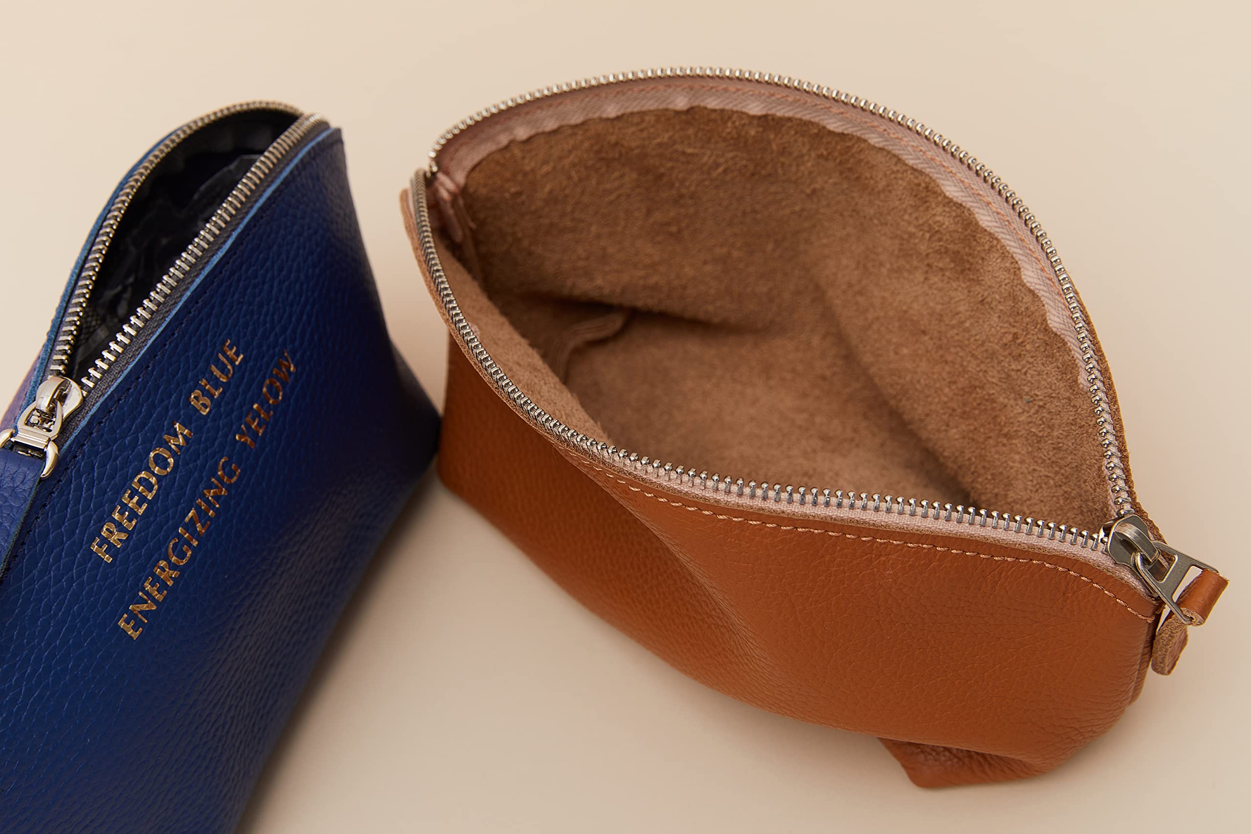 Personalized Leather Toiletry Bag for Women & Men - Custom Travel Cosmetic Pouch - Makeup Organizer - Perfect for Gifts, Vacation & Business Trips (Engraved Name Option)