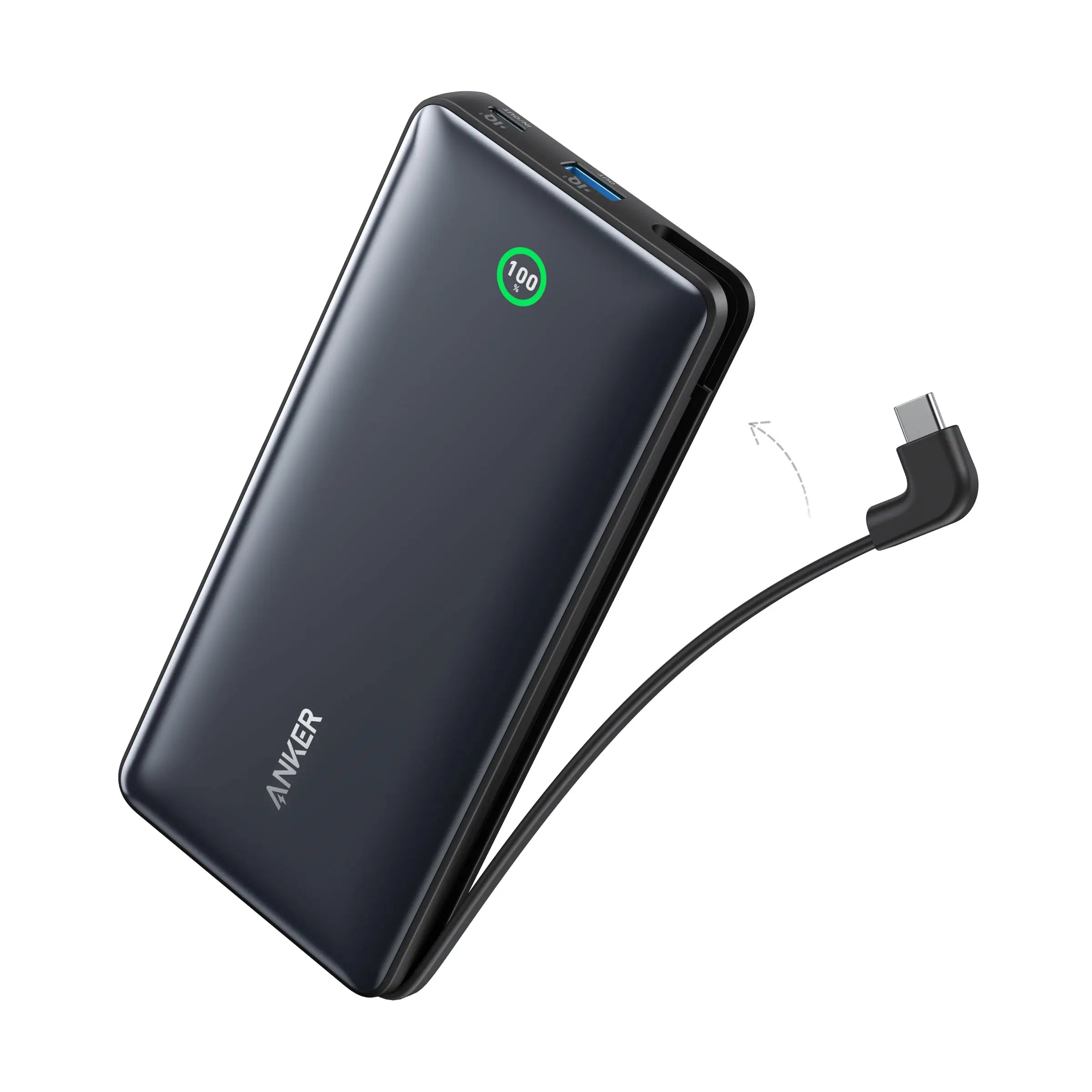 Anker Nano 20000mAh Power Bank with 30W Fast Charging & Built-in USB-C Cable (Model A1387) - Perfect for Travel, Camping, and Emergency Charging