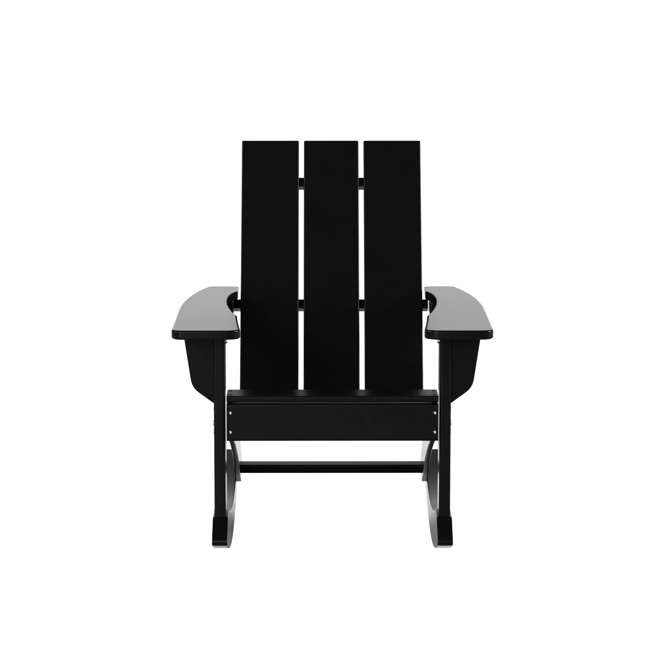WO Home Furniture 4-Piece Patio Rocking Chair Set - Modern Outdoor HDPE UV-Resistant Rocking Chairs for Garden, Porch & Backyard (Black) - Perfect for Relaxing, Entertaining & Outdoor Lounging