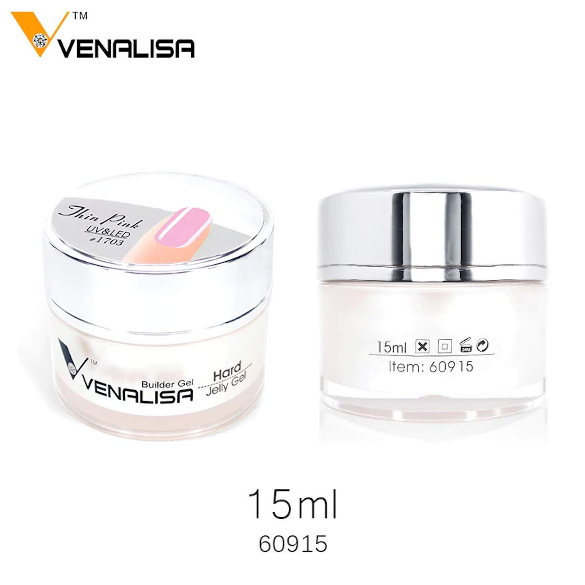 Venalisa 15ml Hard Jelly Builder Gel for Nail Extensions - DIY French Nail Art, Poly Nail Gel, Clear Nail Extender (1724_Clear) - Perfect for Salon & Home Manicures, Nail Strengthening & Length Building