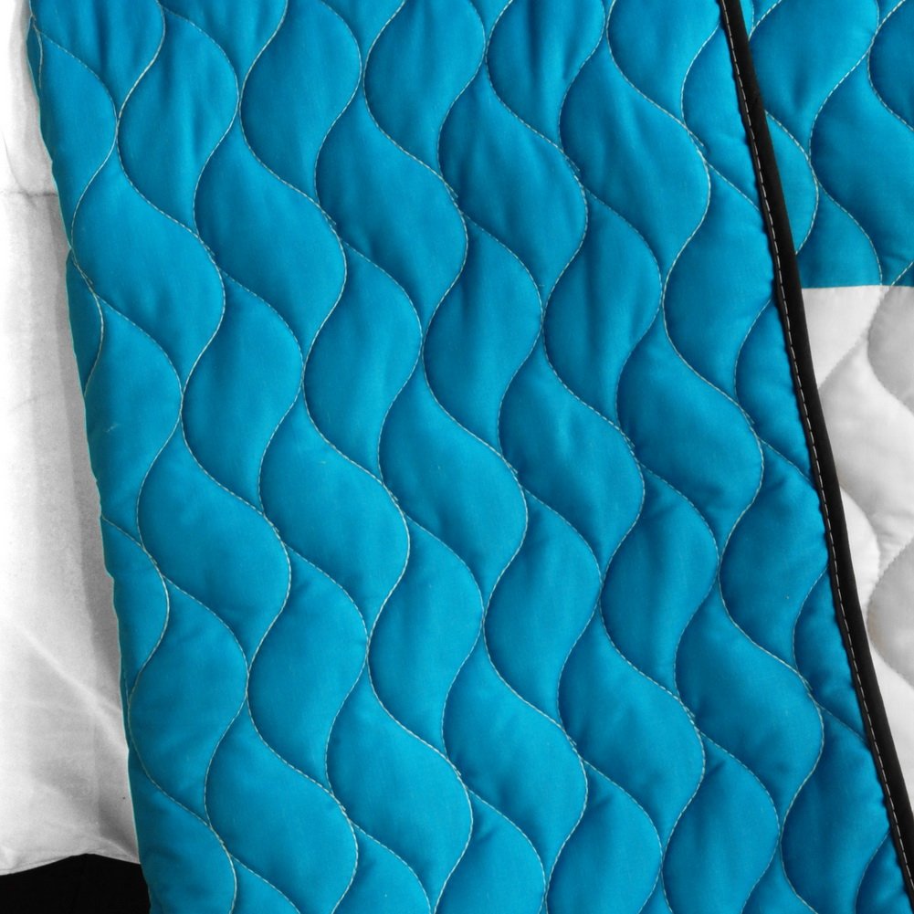 Vital Vibrations Vermicelli-Quilted Patchwork Geometric Quilt Set Full/Queen Size - Soft & Stylish Bedding for Modern Bedrooms, Guest Rooms & Dorm Decor