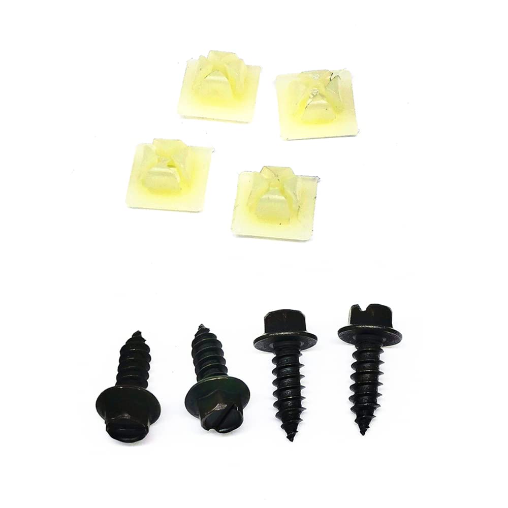 Black Stainless Steel License Plate Screw Kit - Rustproof Fasteners for Cars, SUVs, Trucks