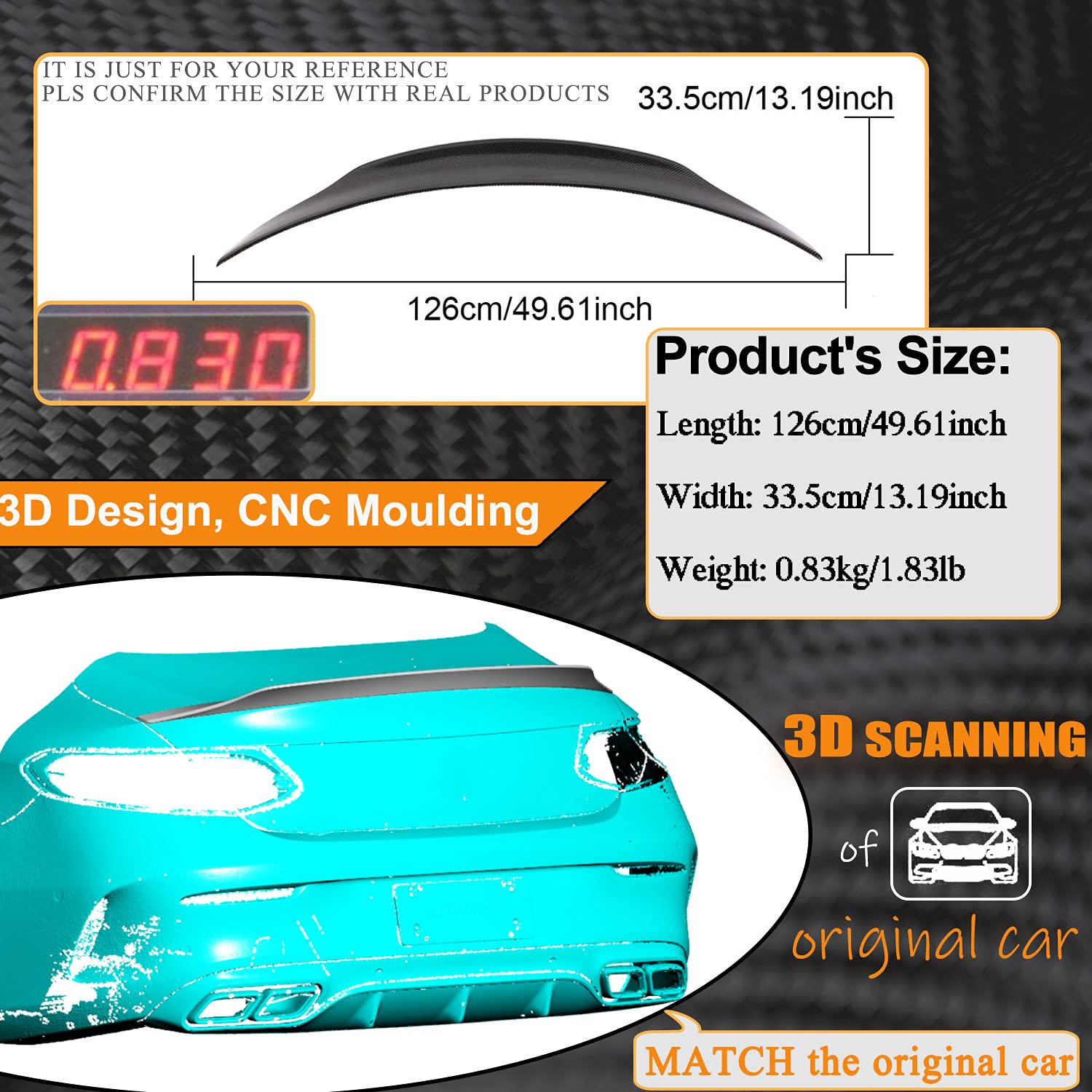 Carbon Fiber Trunk Spoiler for Mercedes Benz C Class W205 C205 Coupe (2014-2019) - C180 C200 C250 C300 C400 C43 C63 AMG - High Kick Rear Boot Lid Wing Lip - Enhance Style & Aerodynamics for Coupe Models
