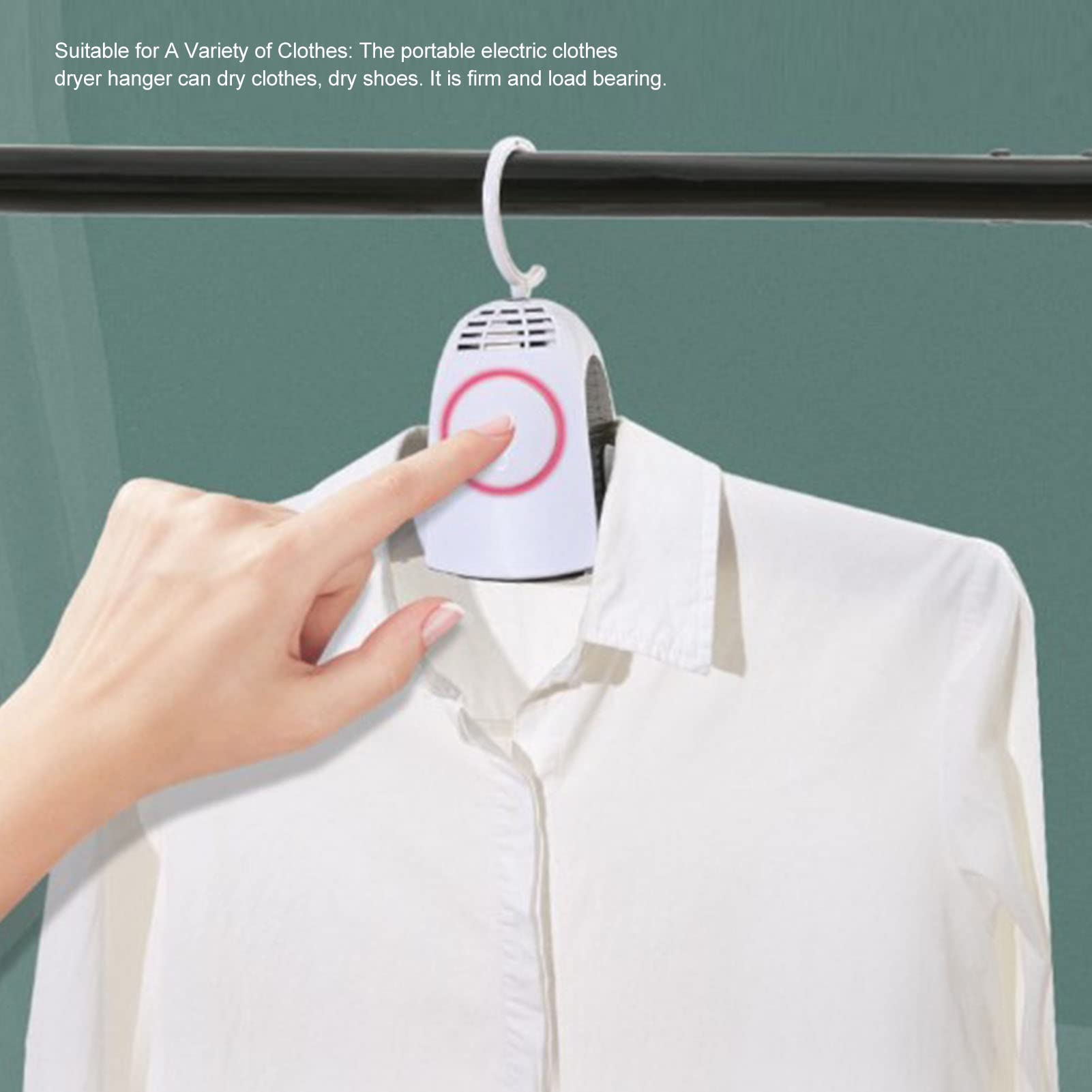 Portable Electric Clothes Dryer Hanger - Compact Travel Garment & Shoe Dryer for Home, Apartment, Hotel - Fast Drying Machine for Business Trips & Vacations (White) | Perfect for Small Spaces, Quick Laundry & Travel Essentials