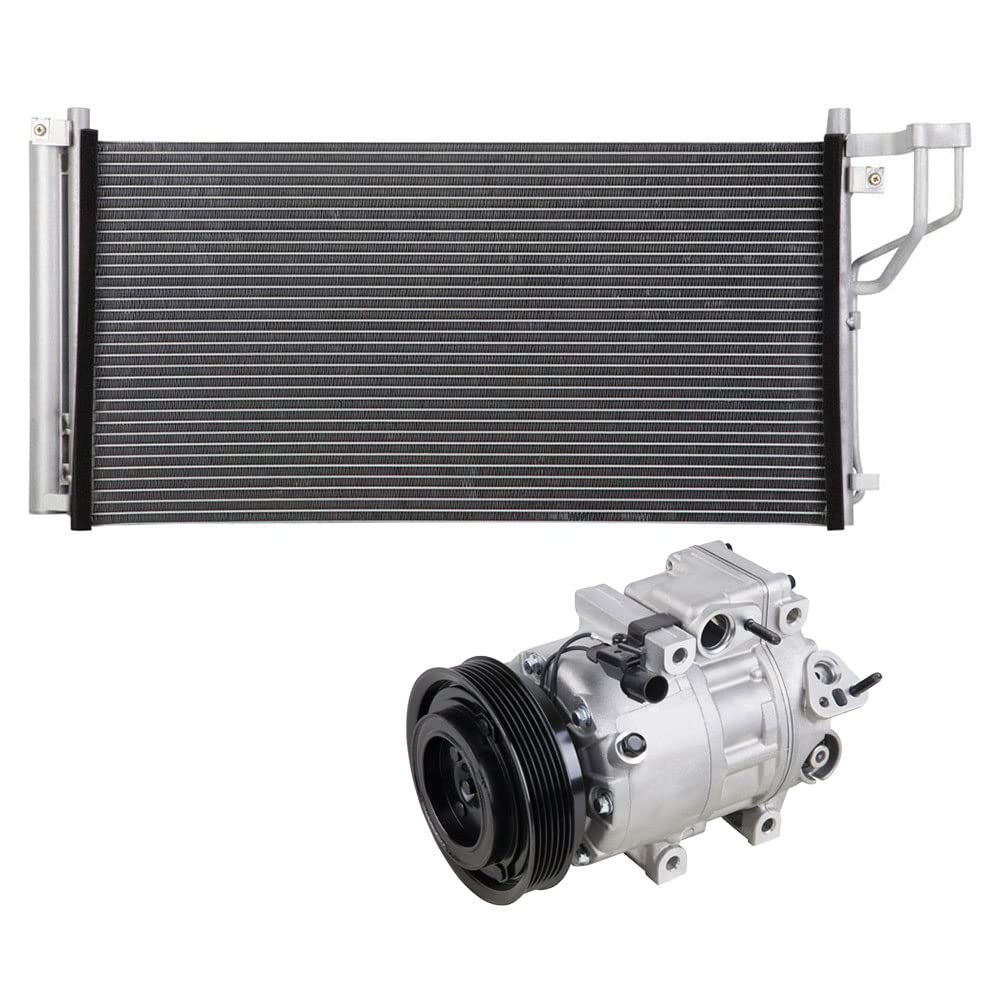 New OEM AC Compressor with A/C Condenser & Drier for Hyundai Sonata & Azera - 60-85377RU | Perfect for Summer Cooling & AC System Repair | BuyAutoParts