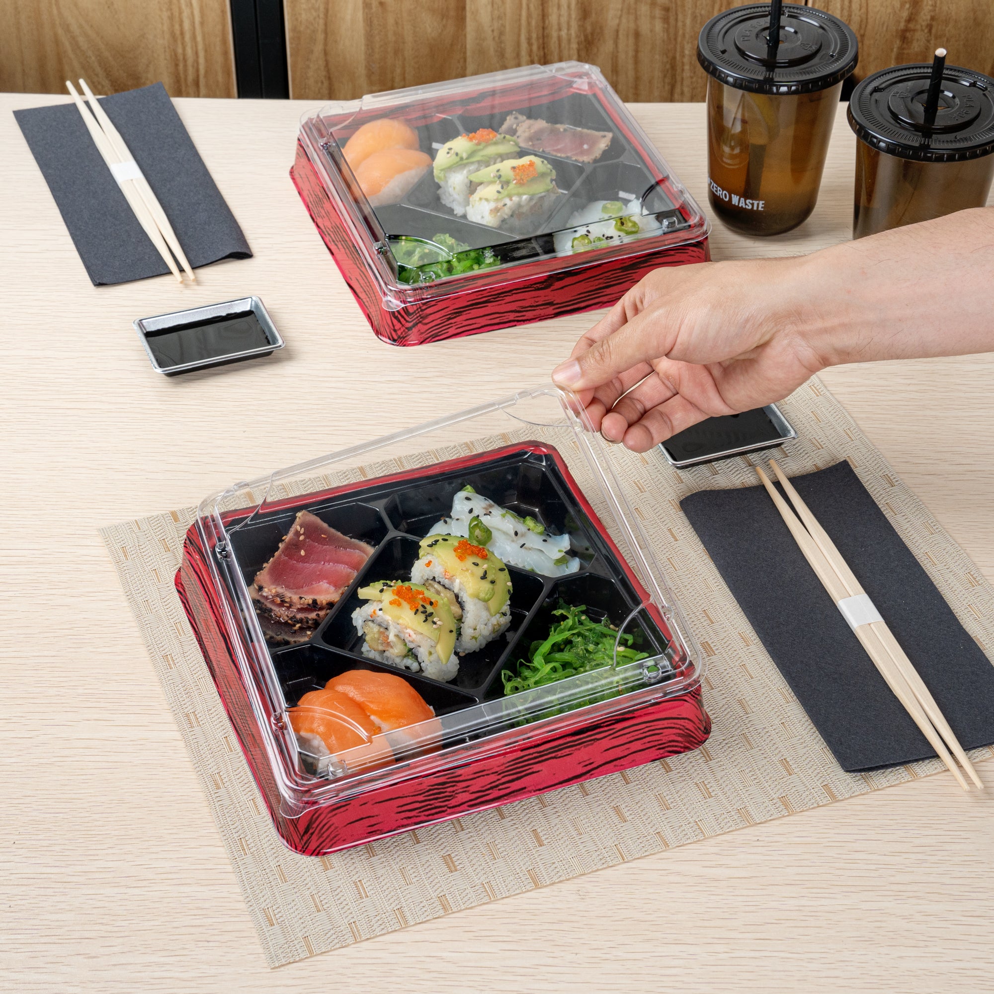 Bento Tek Square Clear Plastic Lids - 100 Pack for 19 oz Bento Boxes | Airtight Food Storage | Perfect for Meal Prep, Lunch Boxes & Office Snacks
