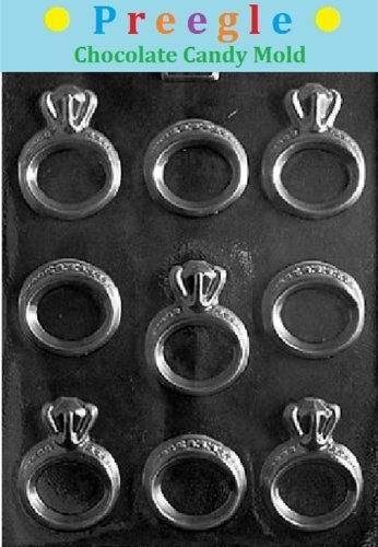 W051 Engagement Wedding Ring Chocolate Candy Mold - Premium Silicone Baking Mold for DIY Chocolate, Candy, Soap Making - Perfect for Valentine's Day, Bridal Showers, and Anniversary Gifts