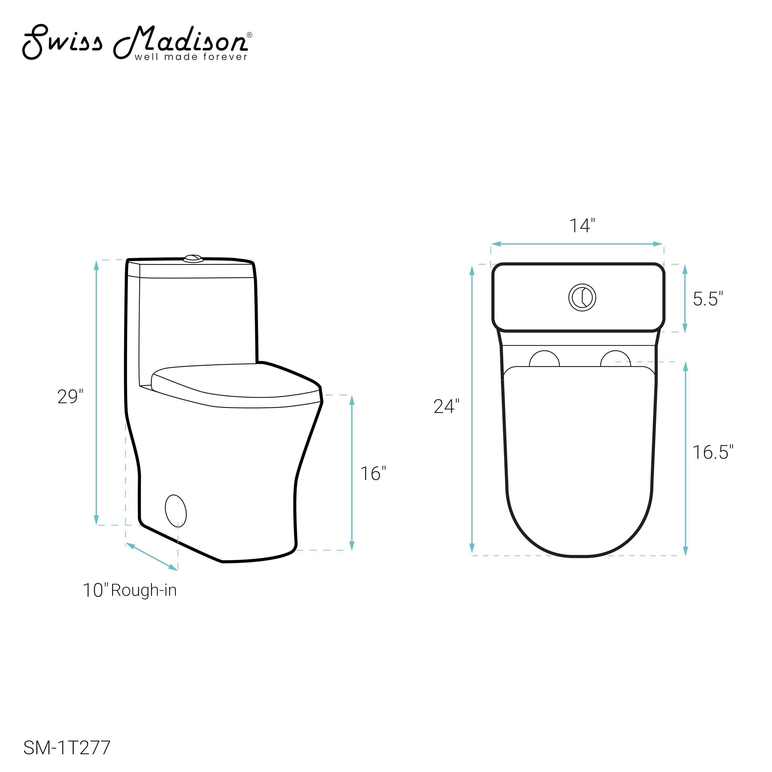 Swiss Madison Sublime II One-Piece Round Toilet - 10
