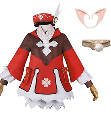 Genshin Impact Klee Cosplay Costume Set with Hat - Anime Cosplay Outfit for Halloween, Conventions & Themed Parties