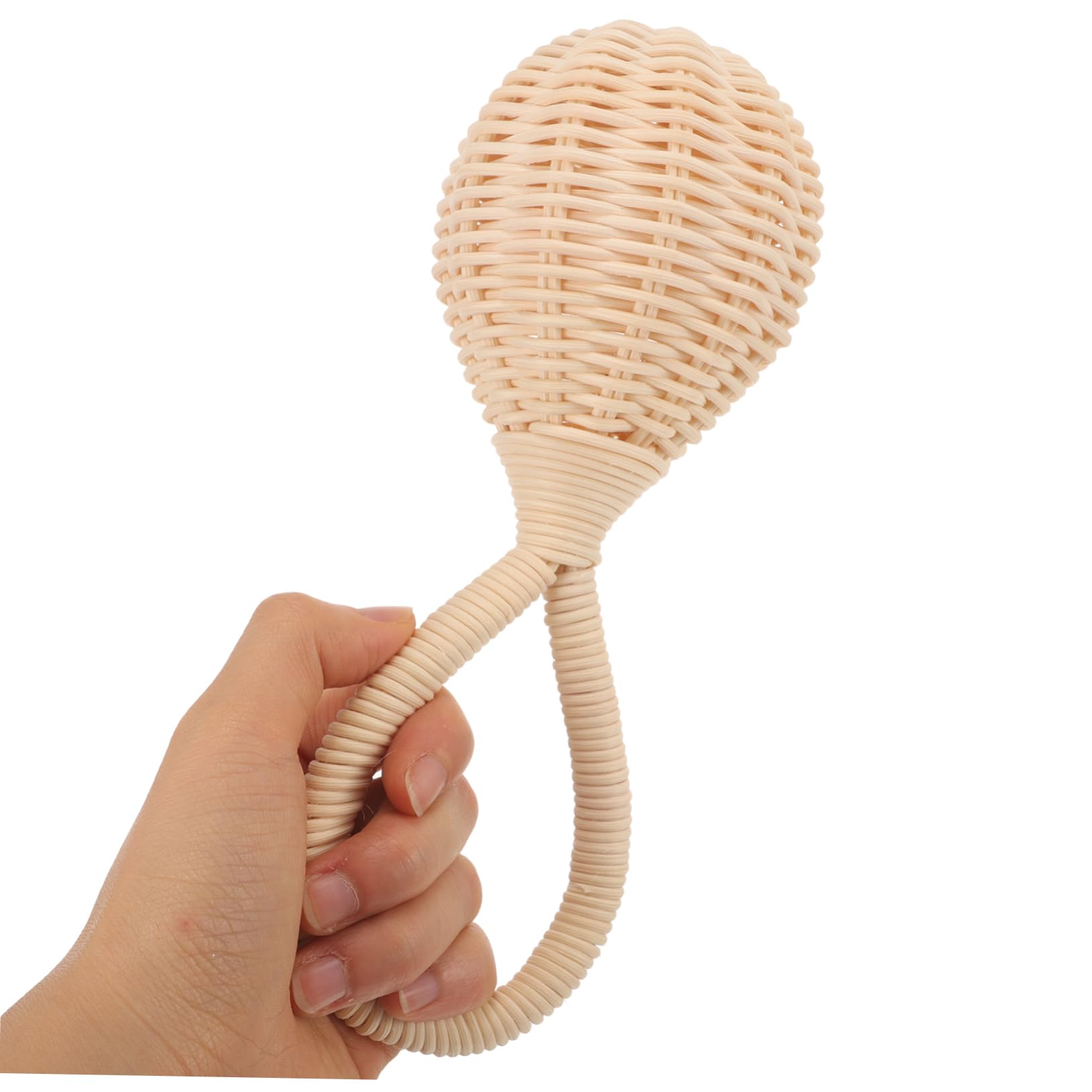 Natural Rattan Baby Rattle Toy - Cute Hand Grasping Shaker with Bell for Newborns & Infants - Perfect for Sensory Play, Early Development & Nursery Decor