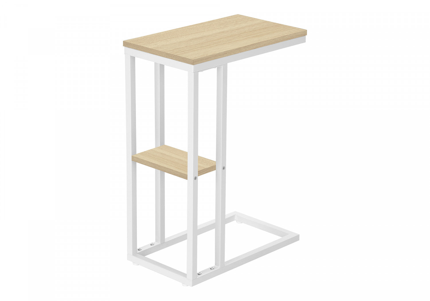Modern Wooden Breck Side Table - Natural Finish for Living Room, Bedroom & Office - Compact End Table with Storage Shelf