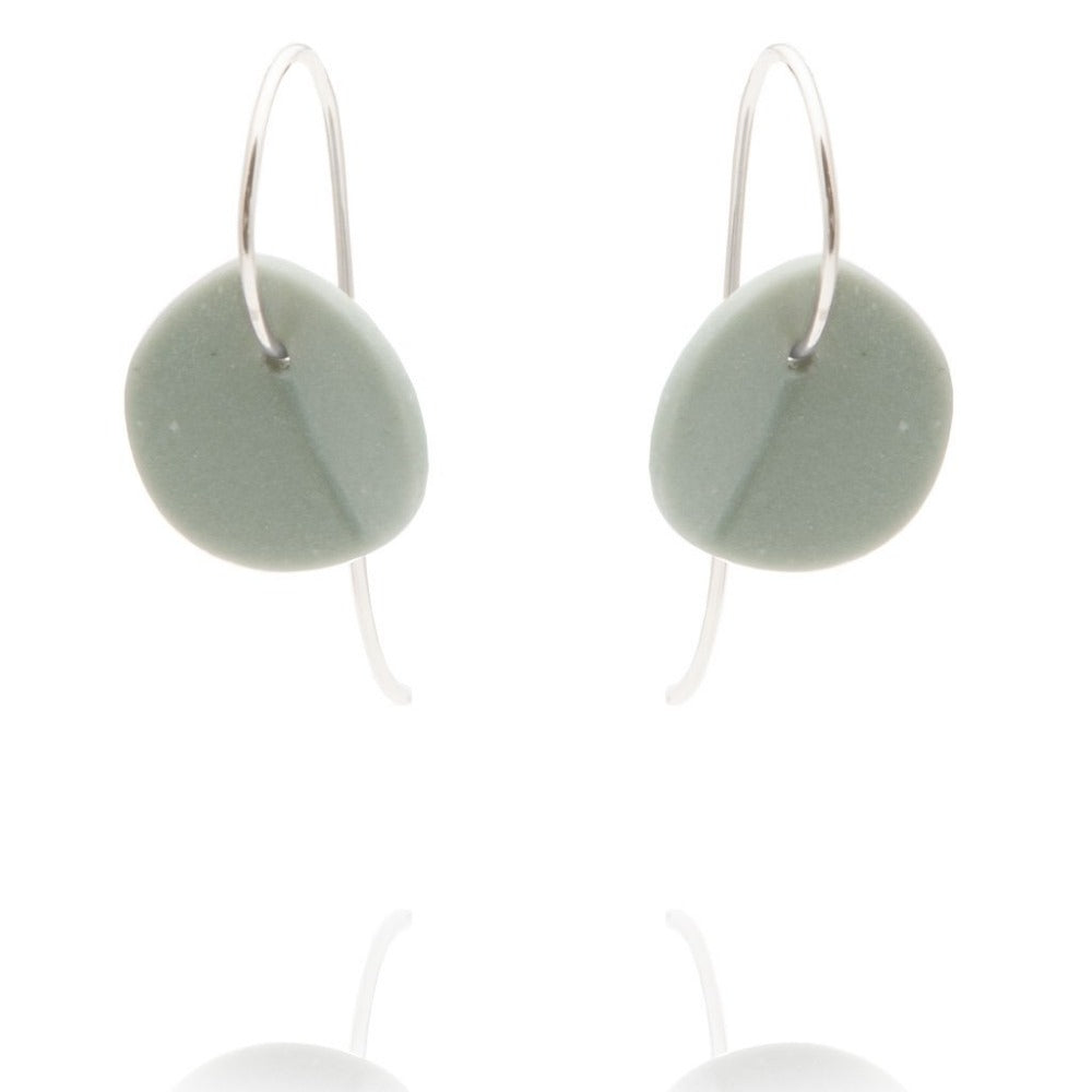 Eucalyptus Small Porcelain Earrings - Handmade Ceramic Dangle Earrings for Women | Perfect for Boho, Wedding & Everyday Wear
