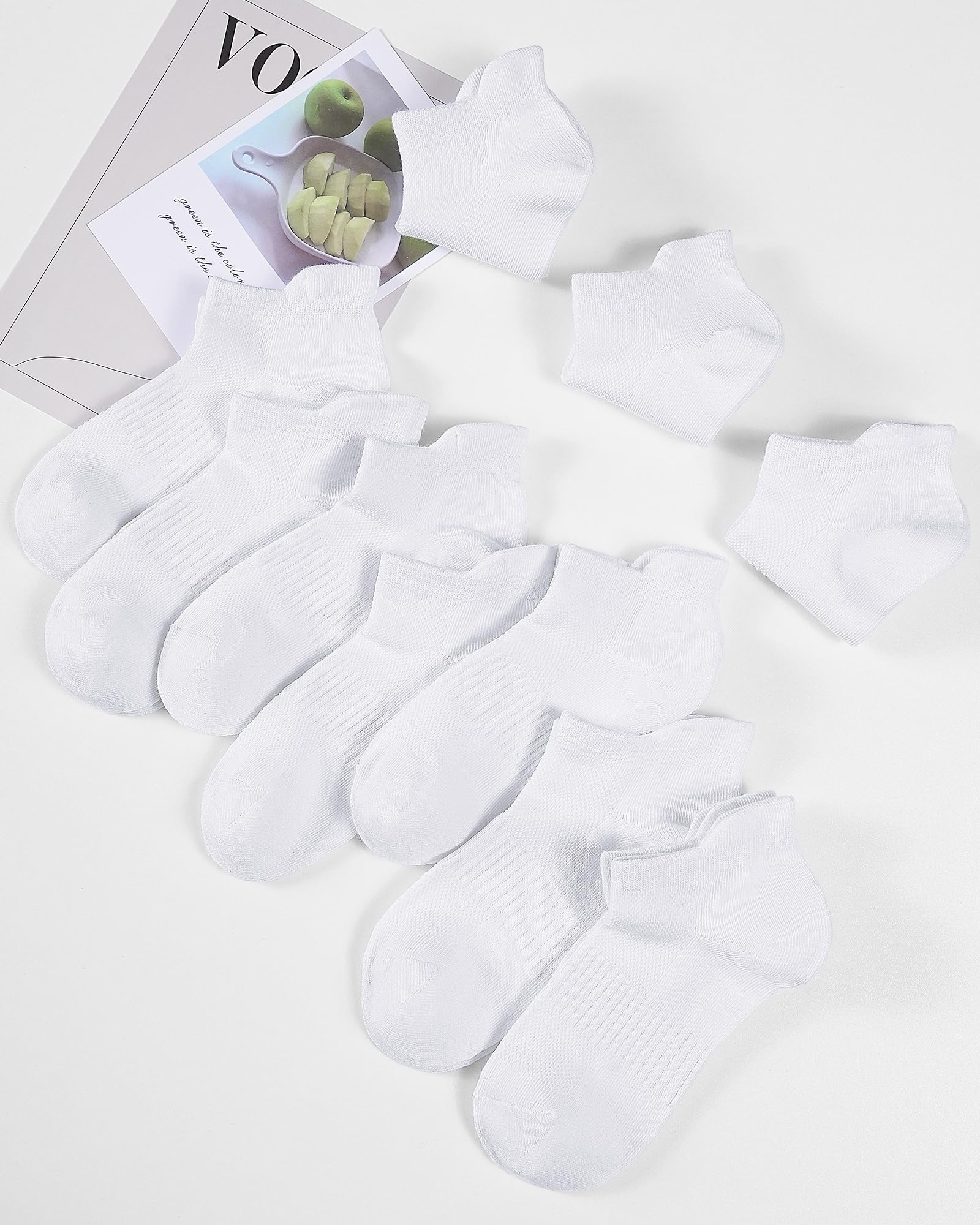 10 Pairs Kids Athletic Socks for Boys & Girls - Breathable Cotton Low Cut Ankle Socks with Half Cushion - Perfect for School, Sports & Everyday Wear