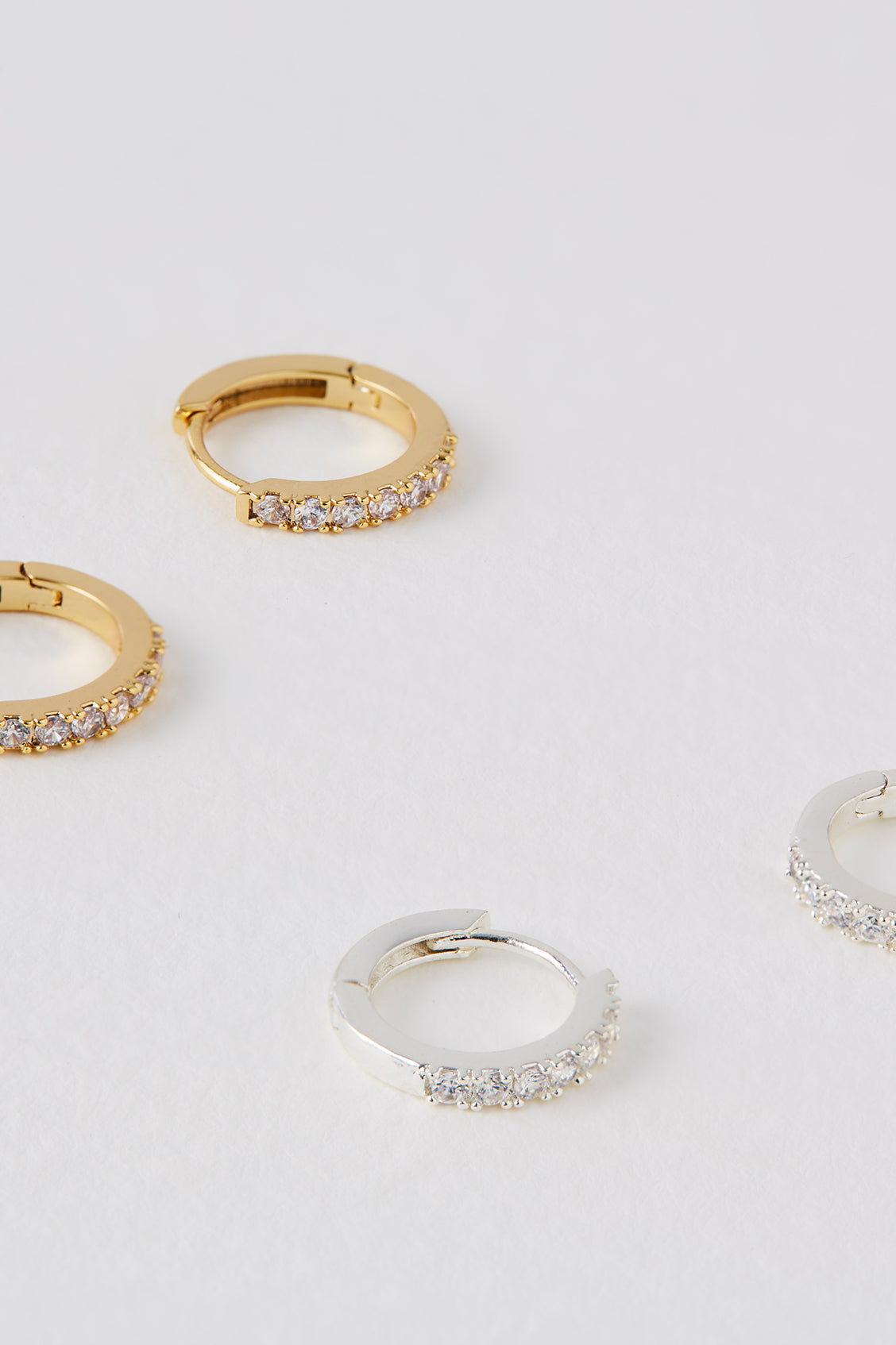Sparkling White CZ Hoop Earrings for Women - Elegant Cubic Zirconia Studded Hanging Hoops - Perfect for Parties, Weddings & Everyday Wear