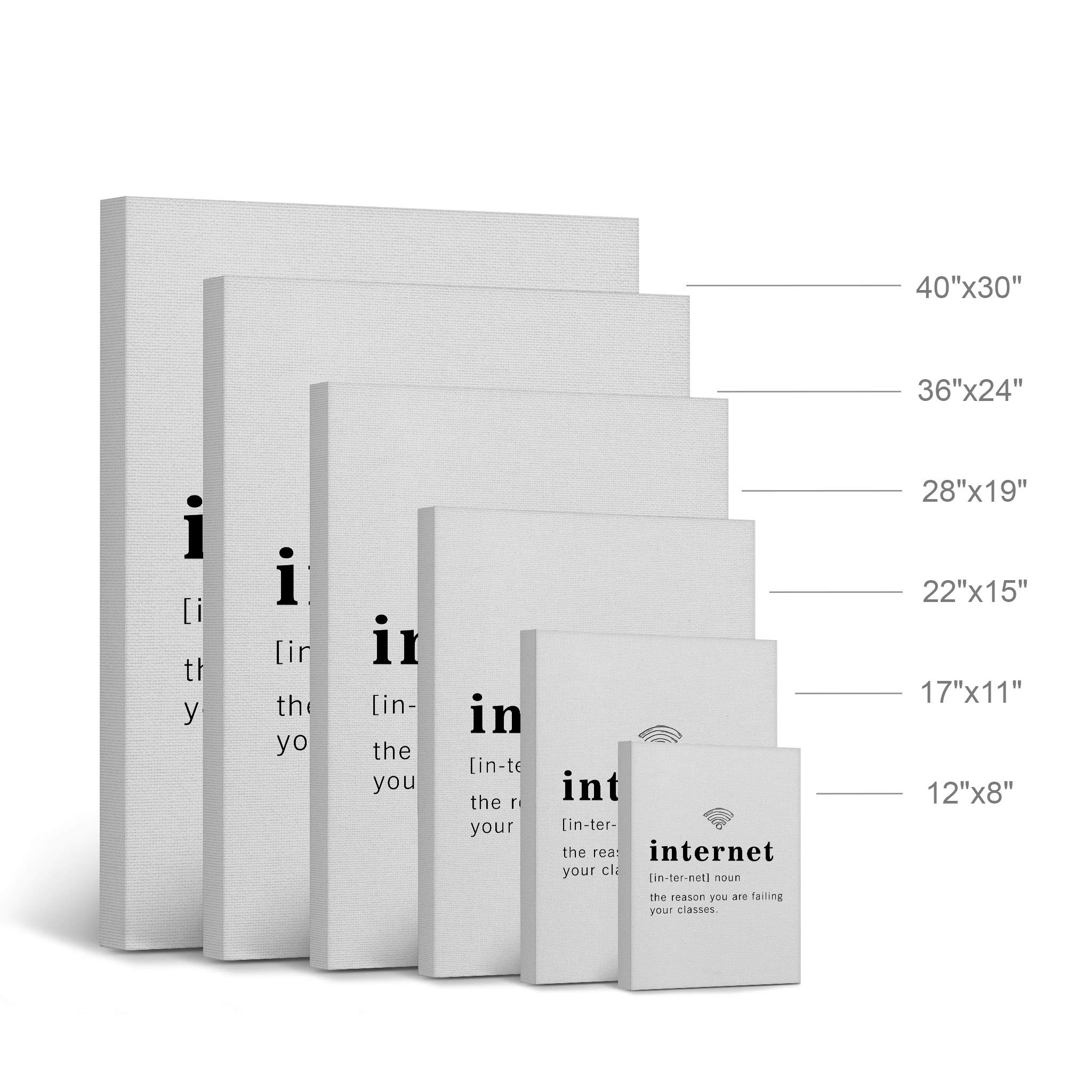 Funny Noun Dictionary Definition Internet Canvas Print - Inspirational Quote Wall Art for Office, Living Room, Bedroom & Bathroom - Ready to Hang Home Decor (40x30, Made in USA) - Perfect for Gifts, Housewarming & Adding Humor to Your Space