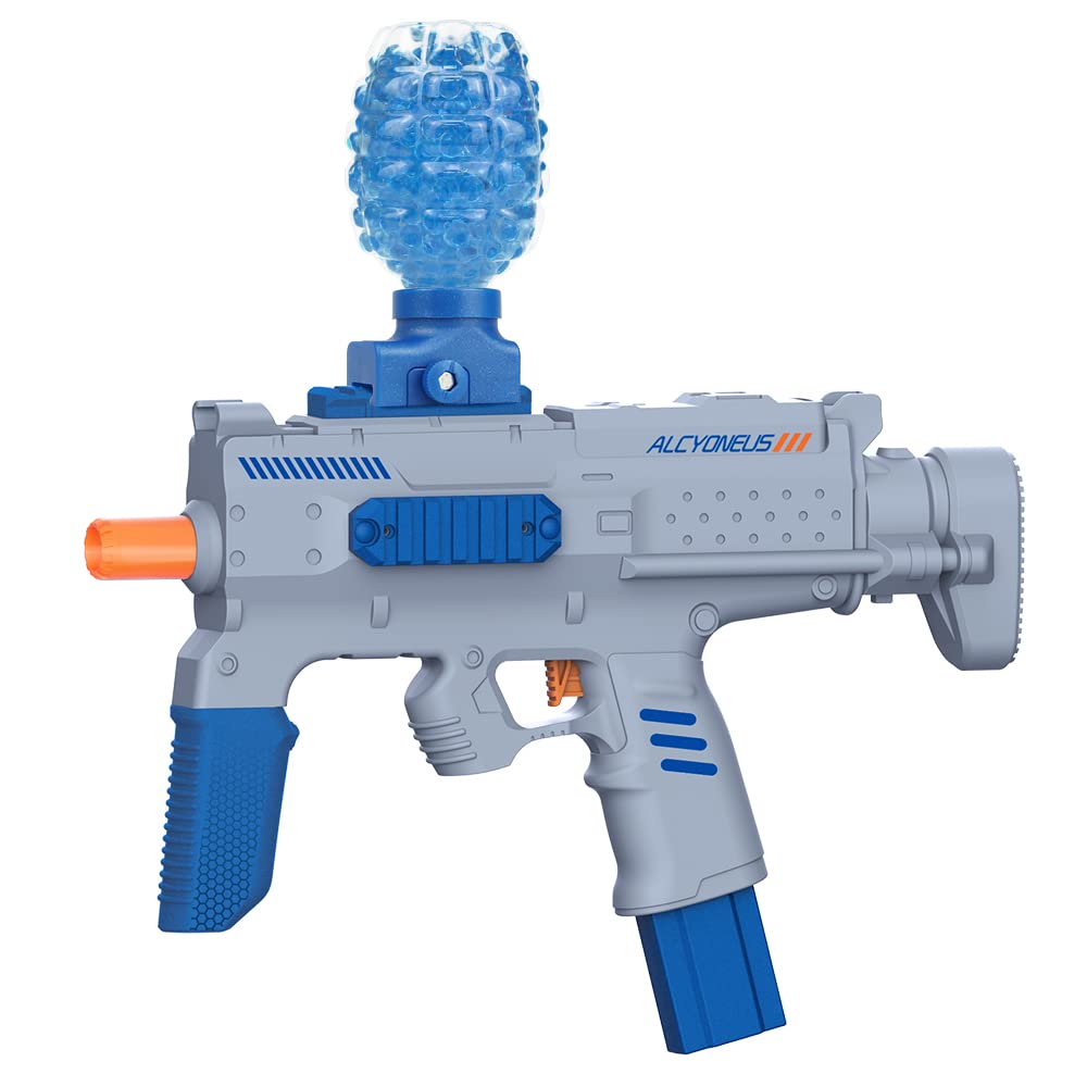 ALCYONEUS Electric MP7 Gel Ball Blaster Toy - Automatic Water Bead Blaster Gun for Outdoor Backyard Games - Safe Eco-Friendly Gel Ball Shooter for Kids, Boys & Girls (Blue) - Perfect for Birthday Parties, Team Battles & Summer Outdoor Activities