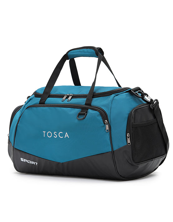 Tosca TCA946 40L Deluxe Sports Tote Bag - Large Waterproof Gym Bag for Women & Men - Perfect for Travel, Workout, Yoga, Beach & Sports Gear Storage (Teal)