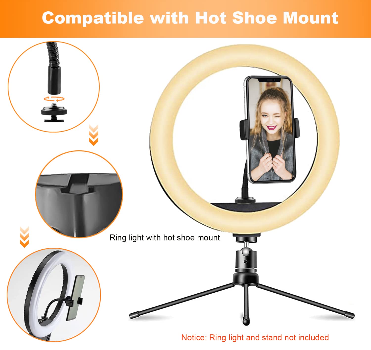 Universal Ring Light Phone Holder with 1/4