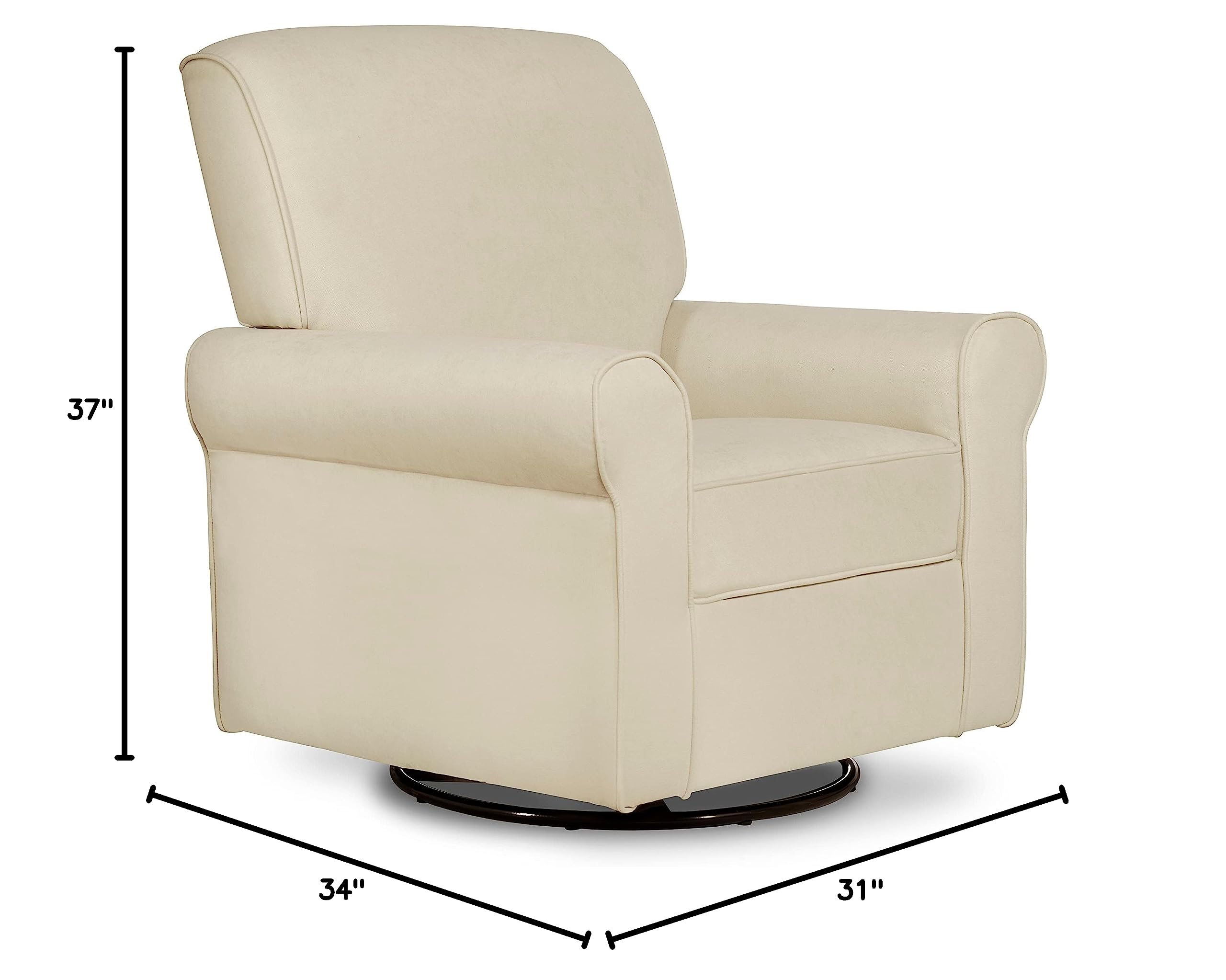 London Upholstered Plush Swivel Glider Chair - Ergonomic Nursery Rocker with Tool-Free Assembly | Greenguard Gold Certified Eco-Friendly | Perfect for Baby Nurseries, Breastfeeding & Relaxation