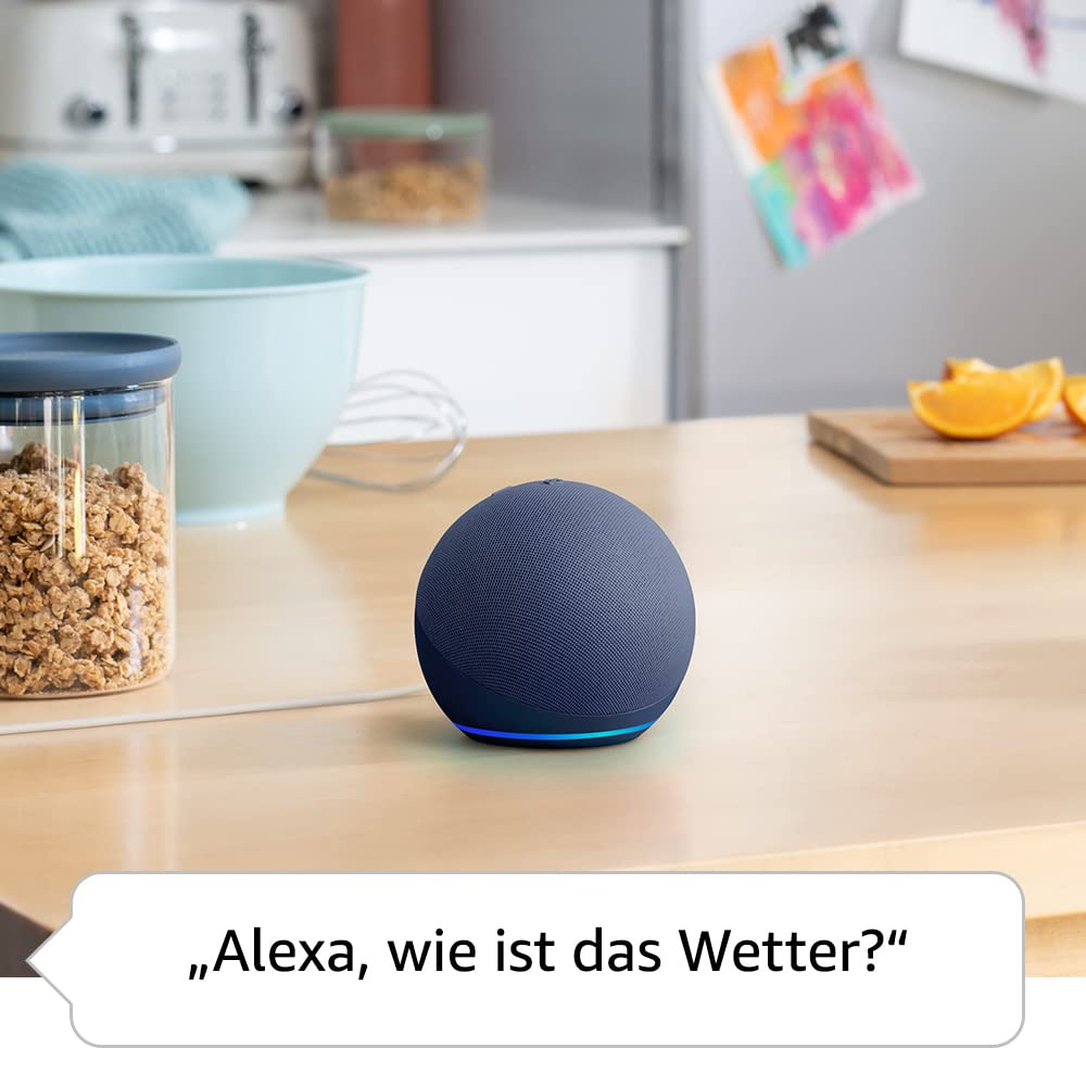 Echo Dot (5th Gen) with Philips Hue White Smart Bulb (E27) - Alexa Compatible Smart Home Starter Kit in Deep Sea Blue | Perfect for Voice Control, Home Automation & Smart Lighting