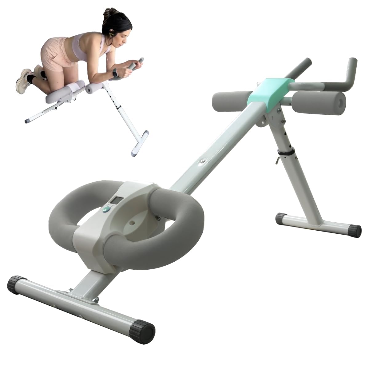 Adjustable Ab Machine for Home Gym - Foldable Abdominal Trainer with LCD Monitor for Core & Stomach Workout | Perfect for Home Fitness, Office Exercise & Small Spaces