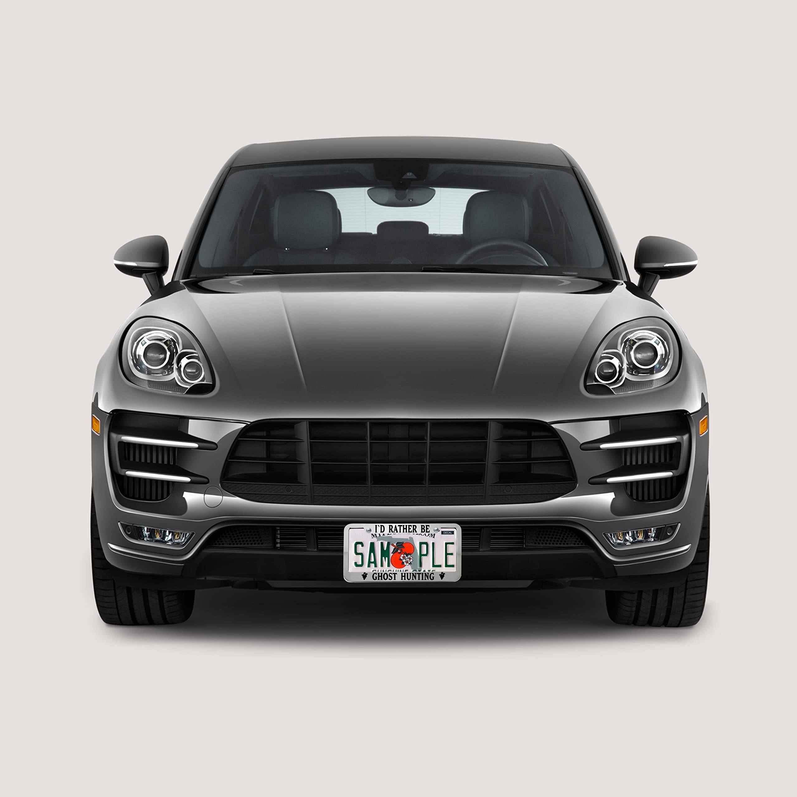 Speedy Pros Metal Zinc License Plate Frame - Weatherproof Chrome Car Accessories with 2 Holes - Perfect for Ghost Hunting Enthusiasts & Outdoor Adventures