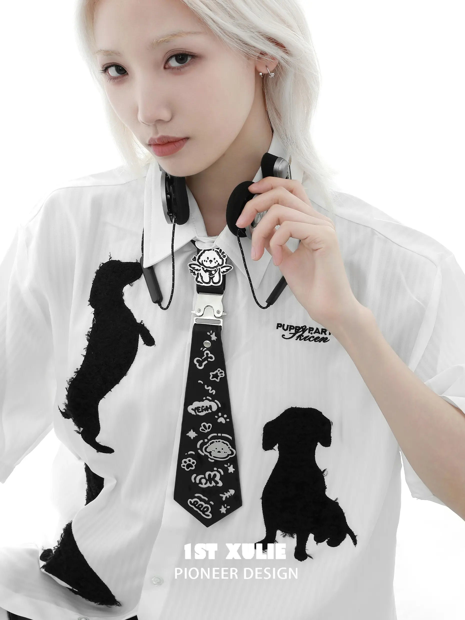 Graffiti Puppy Ultra Fiber Leather Tie™ - Stylish & Durable Men's Fashion Accessory for Work, Weddings & Formal Events