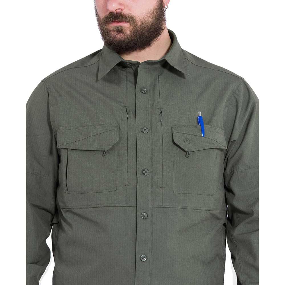 Pentagon Plato Tactical Shirt - Military Camouflage Green - Durable Combat Shirt for Outdoor Hunting, Airsoft & Tactical Training