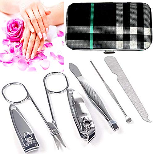 ZIAS 6-in-1 Professional Manicure & Pedicure Kit - Nail Clippers, Scissors, Peeling Knife, Cleaning Tool, Blackhead Remover with Travel Case - Perfect for Home Grooming, Travel & Salon Use