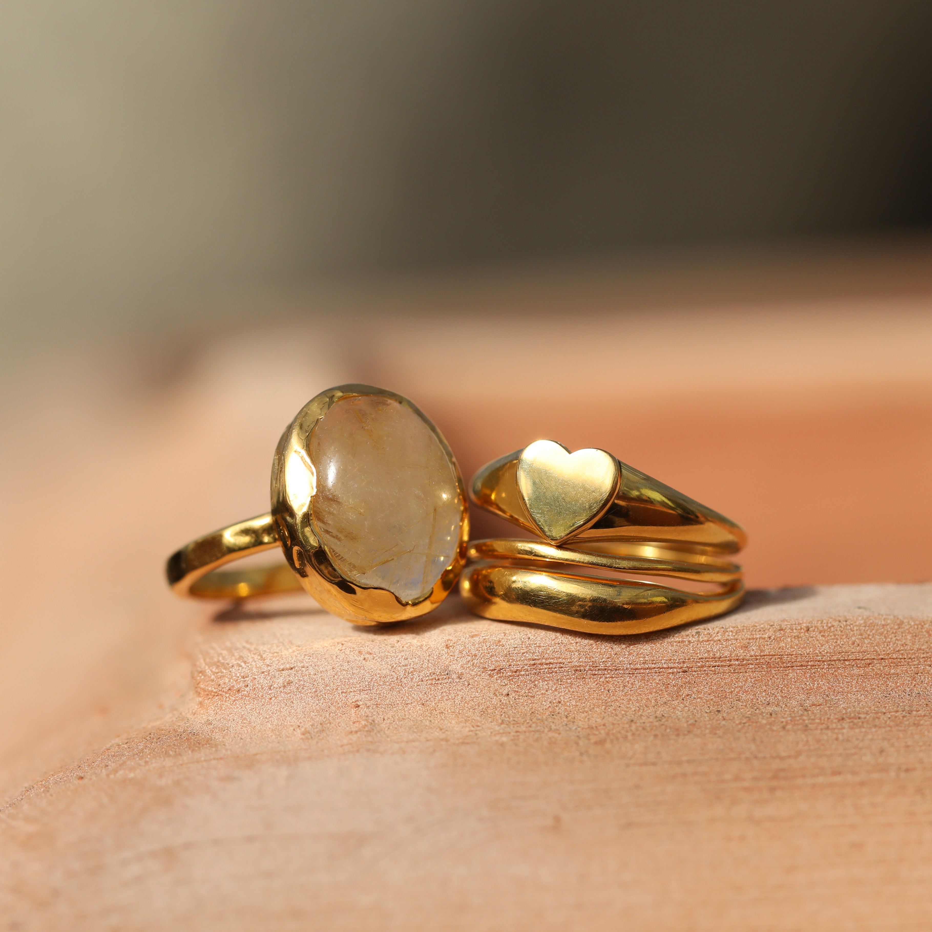 Caramel Quartz Molten Statement Ring for Women - Elegant Handmade Jewelry for Parties, Weddings & Special Occasions