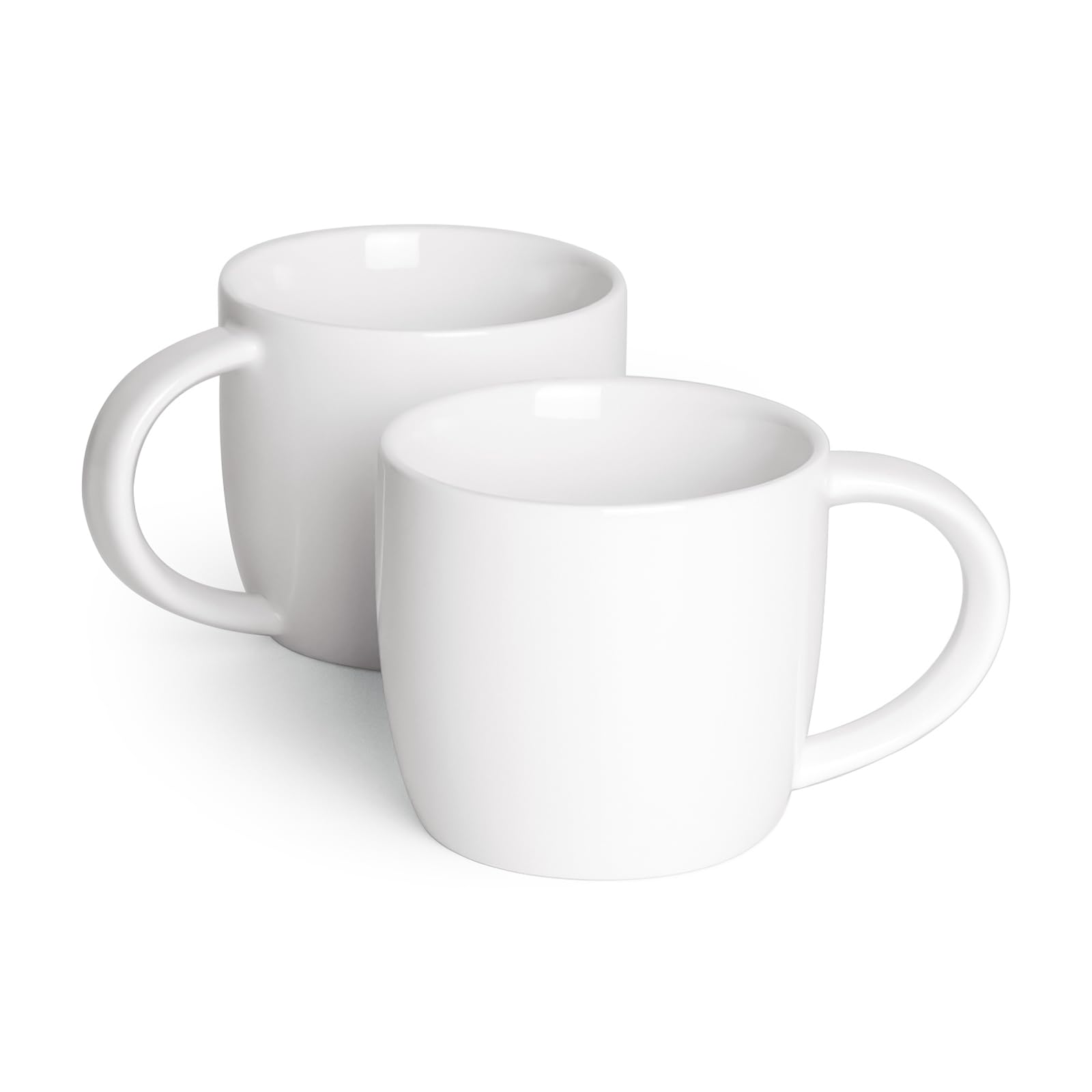 Premium Ceramic Cappuccino Cups Set of 2 - 8 oz White Coffee Mugs for Espresso, Latte & Hot Drinks - Perfect for Home, Cafe & Gifts