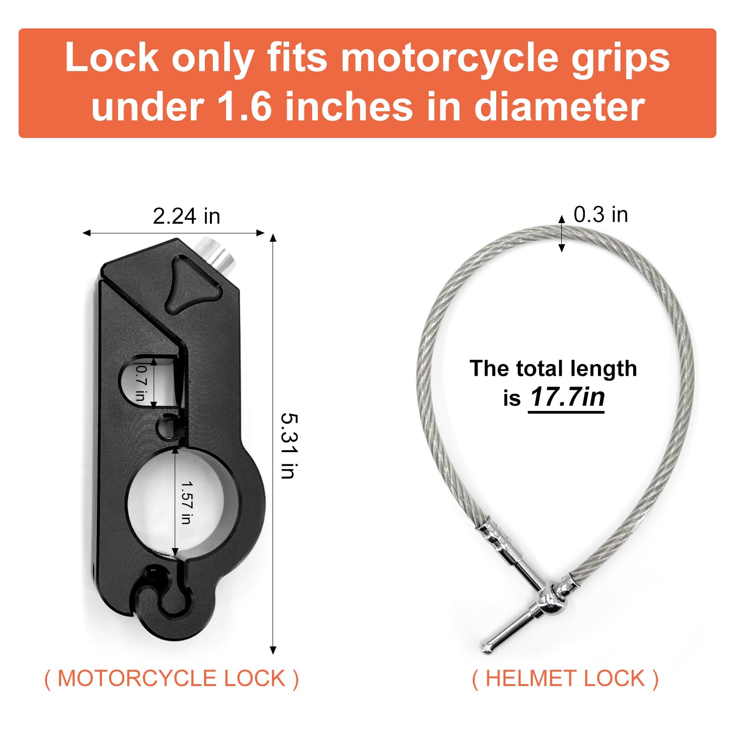 Heavy Duty Motorcycle Helmet Lock - Anti Theft for Scooter & Handlebar - Perfect for Outdoor Riding Security
