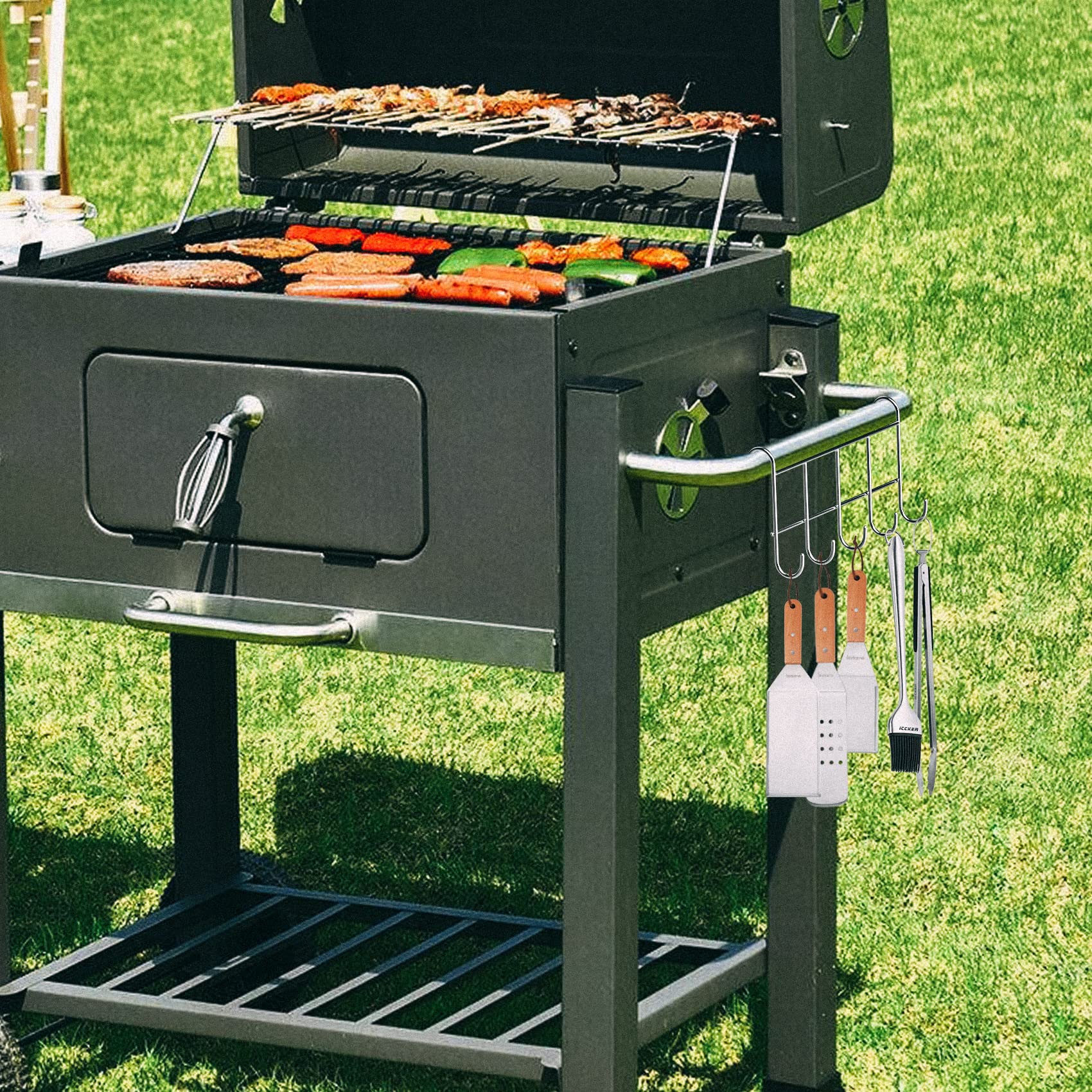 OnlyFire Paper Towel Holder Set with Hook Rack - Camp Chef Stove Accessories for Grilling & Kitchen Organization - Perfect for Outdoor Cooking, BBQ, and Home Kitchen Storage