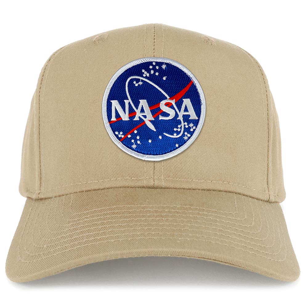 XXL Oversize NASA Meatball Logo Iron On Patch Solid Baseball Cap - Embroidered Space Hat for Men & Women - Perfect for Cosplay, Costume, Gifts & Everyday Wear