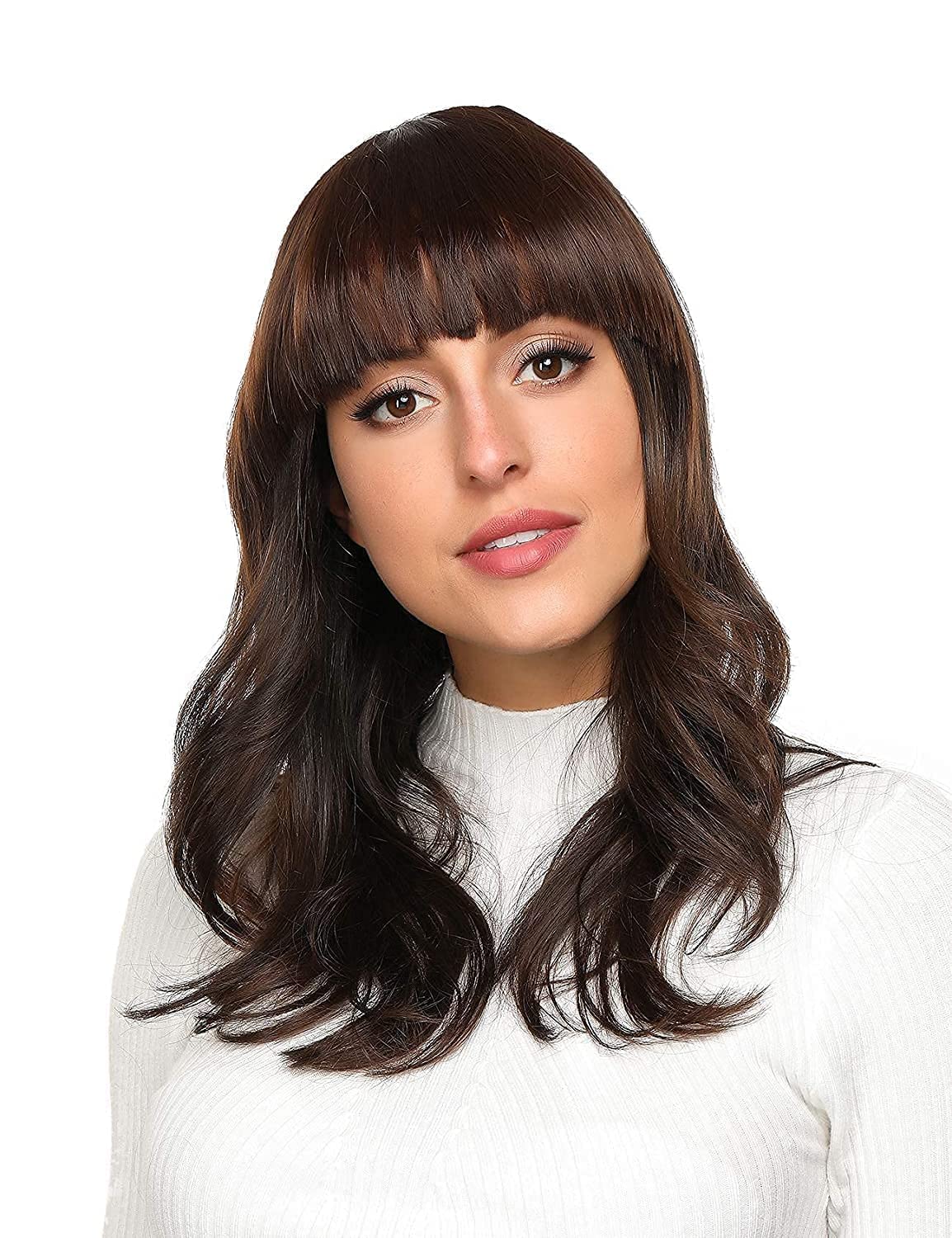 Evolluxi Clip-In Human Hair Bangs Extensions for Women - Natural Black Fringe Bangs, Real Hair, Flat & Neat (1 Pack) | Perfect for Daily Wear, Cosplay & Hairstyle Transformations