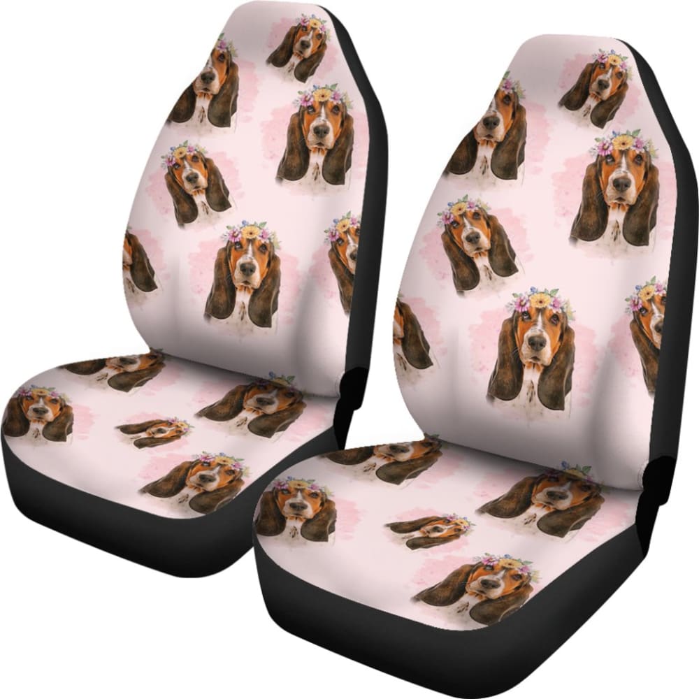 Basset Hound Dog Print Car Seat Covers - Waterproof & Non-Slip Pet Seat Protector for Cars, SUVs & Trucks - Perfect for Pet Lovers & Dog Owners