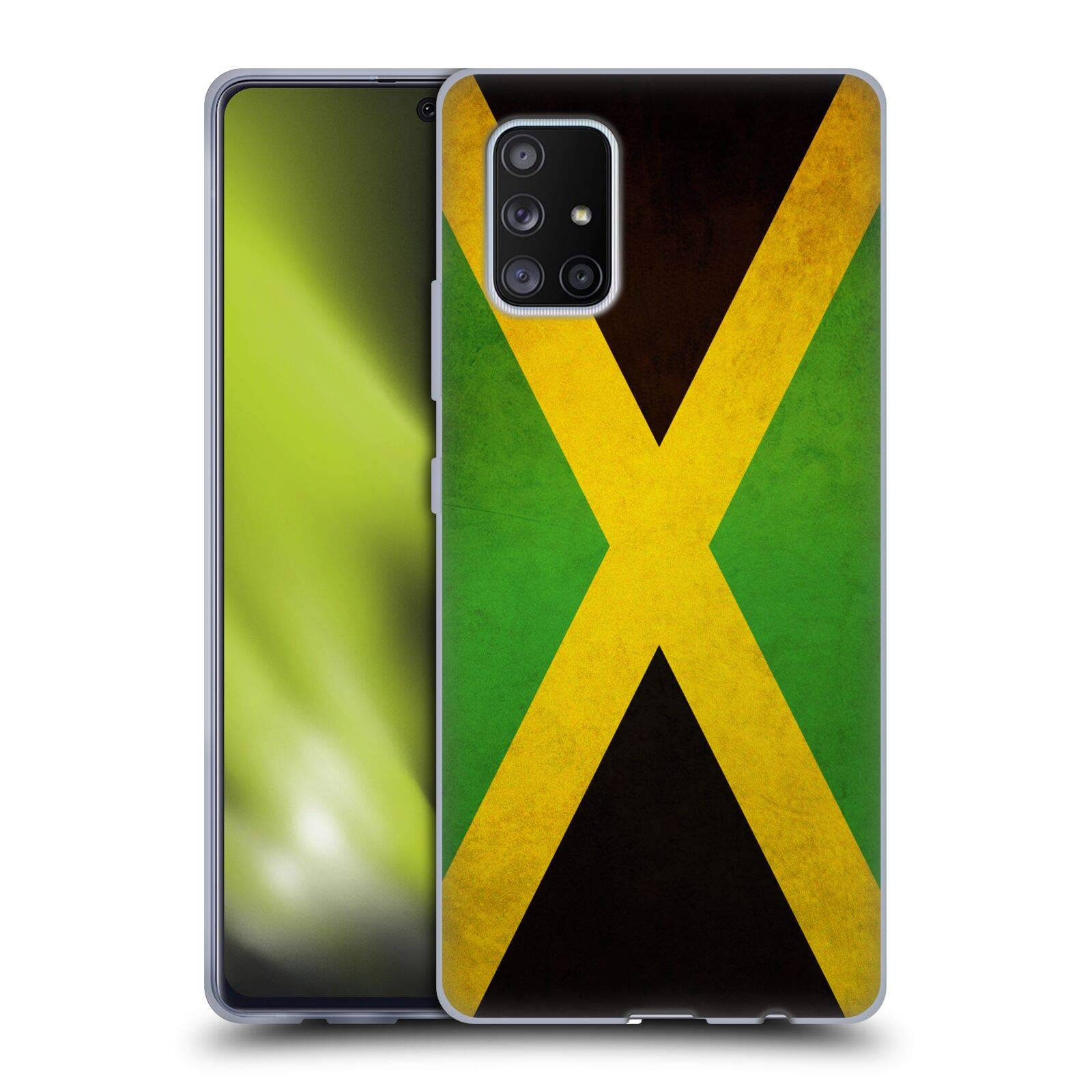 Jamaican Vintage Flags Soft Gel Case for Samsung Galaxy A71 5G (2020) - Protective Phone Cover with Matching Wallpaper, Perfect for Travel & Island-Themed Decor