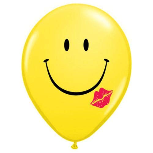 LOONBALLOON 16 Inch Smile & Kiss Balloons - Yellow Party Decorations for Birthdays, Weddings & Baby Showers