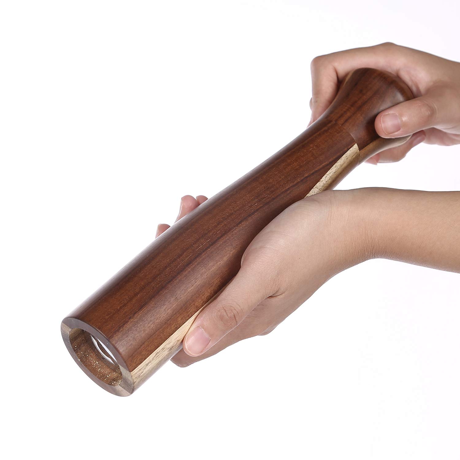 Premium Acacia Wood Pepper Grinder Mill - 10 Inch Refillable Manual Spice Grinder for Kitchen & Dining | Perfect for Freshly Ground Pepper, Salt & Spices | Ideal for Home Cooking, Restaurants & Gifting